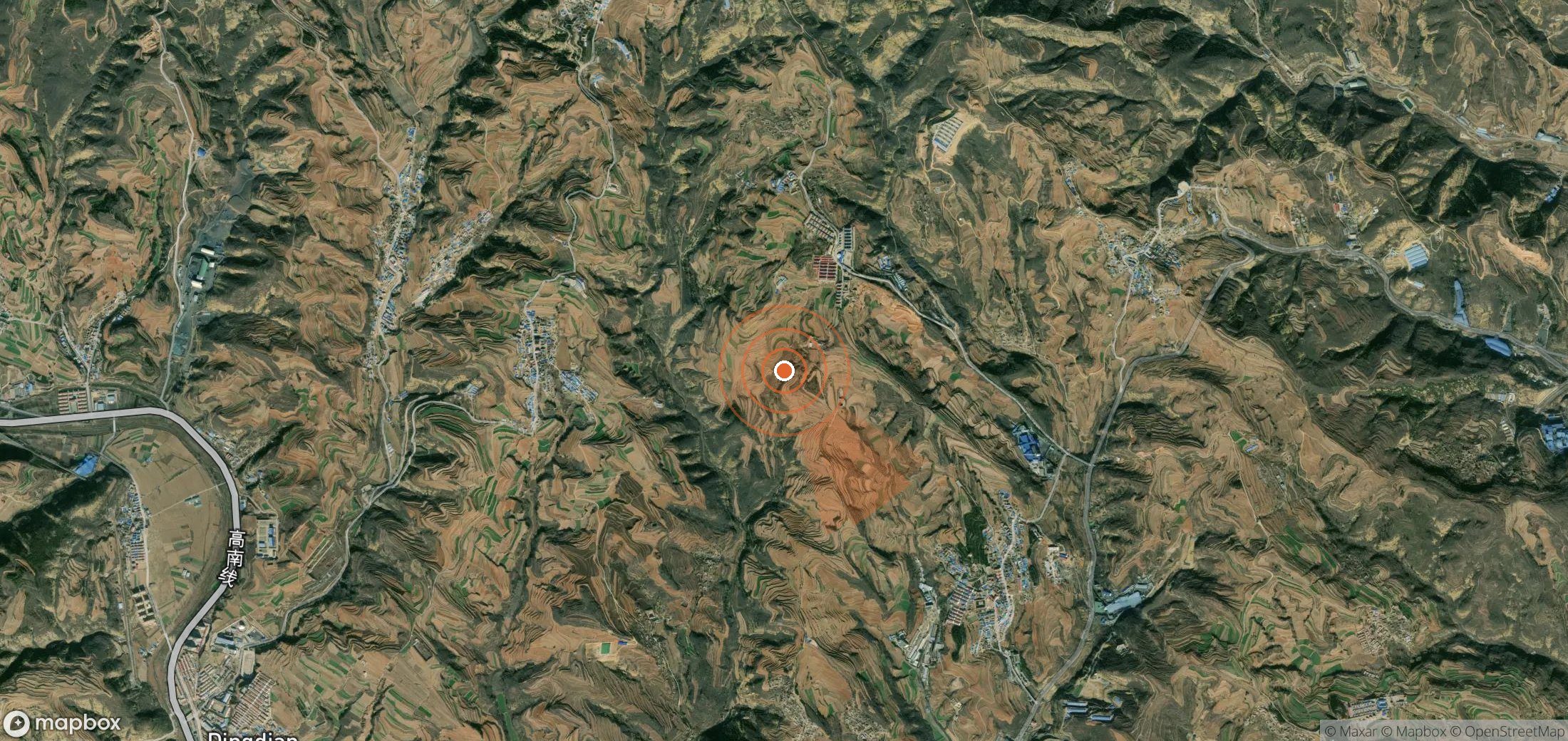 Satellite map of methane plume locations in China