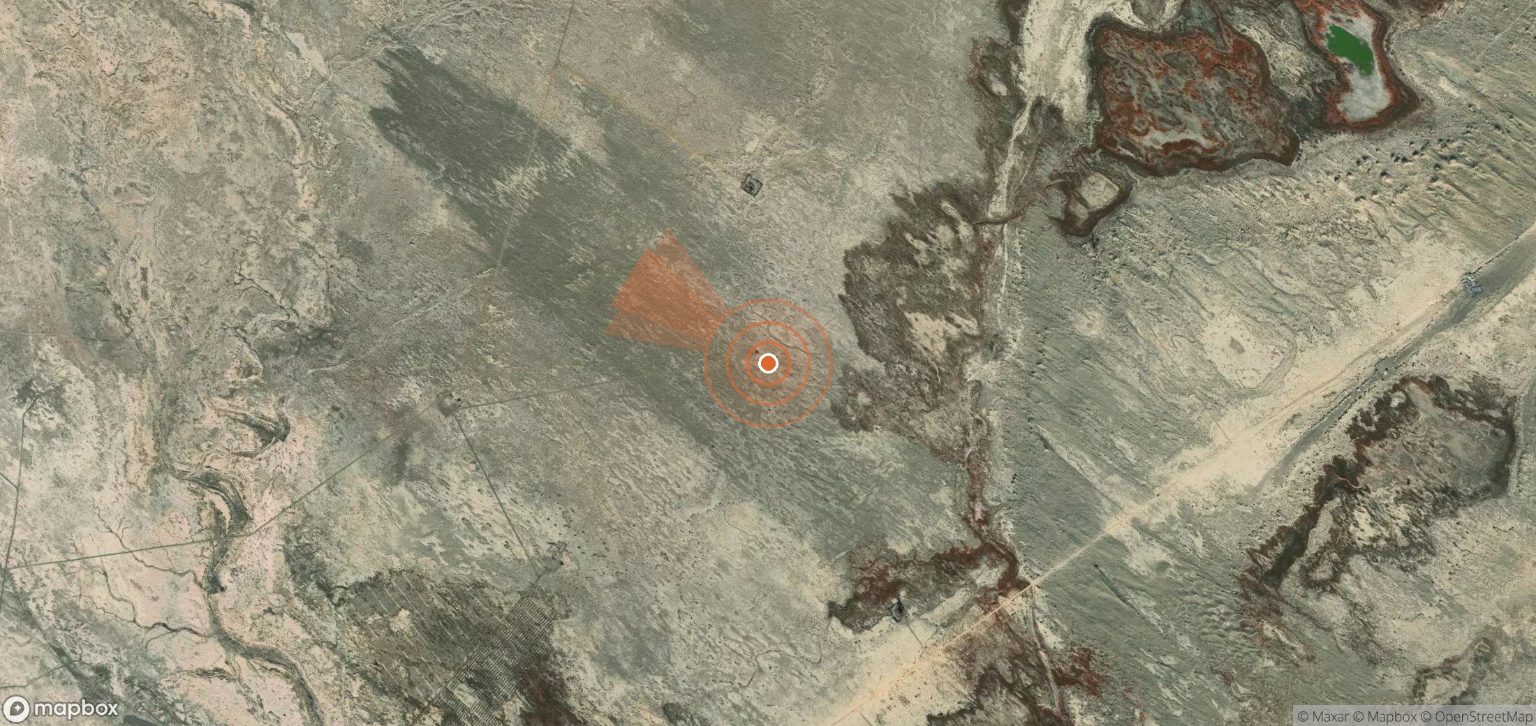 Satellite map of methane plume locations in China