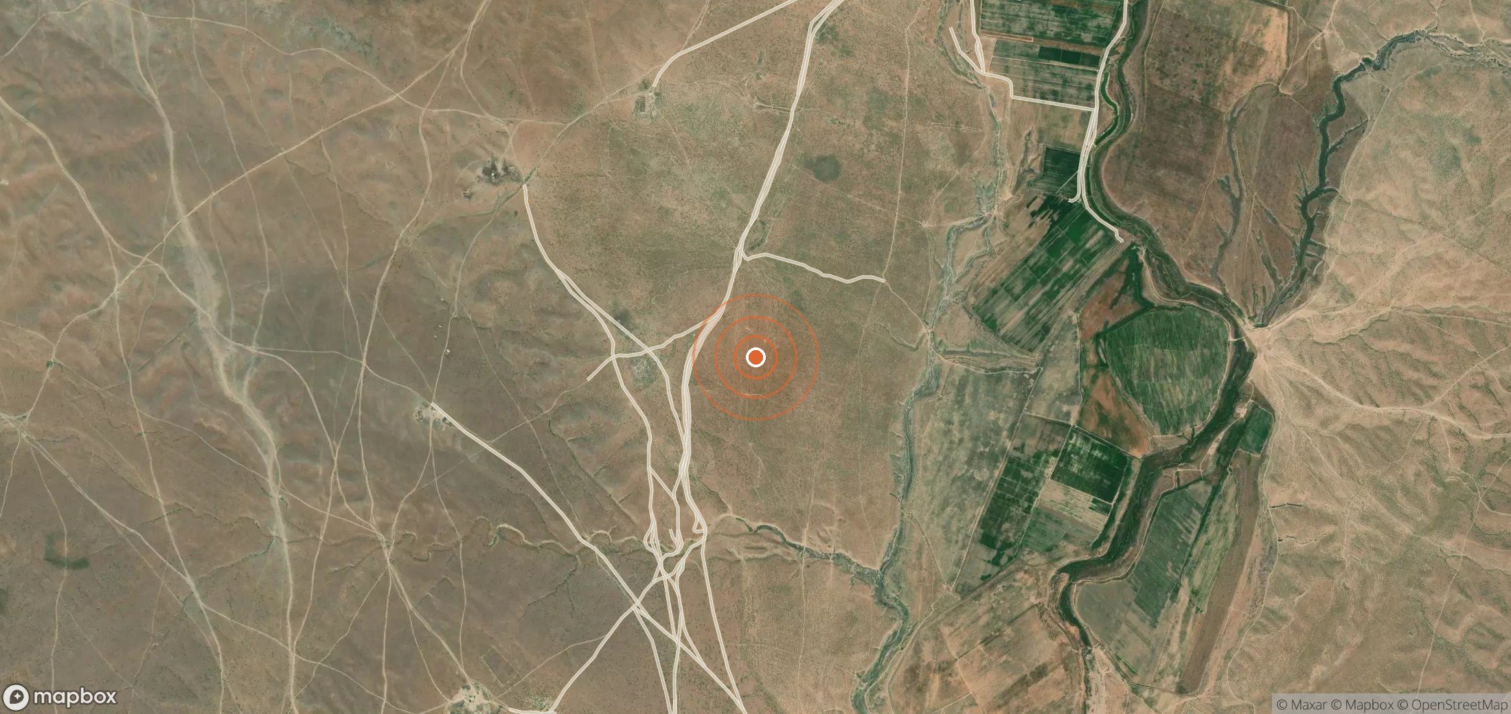 Mapa satelital de plumas de metano en Kazajistán