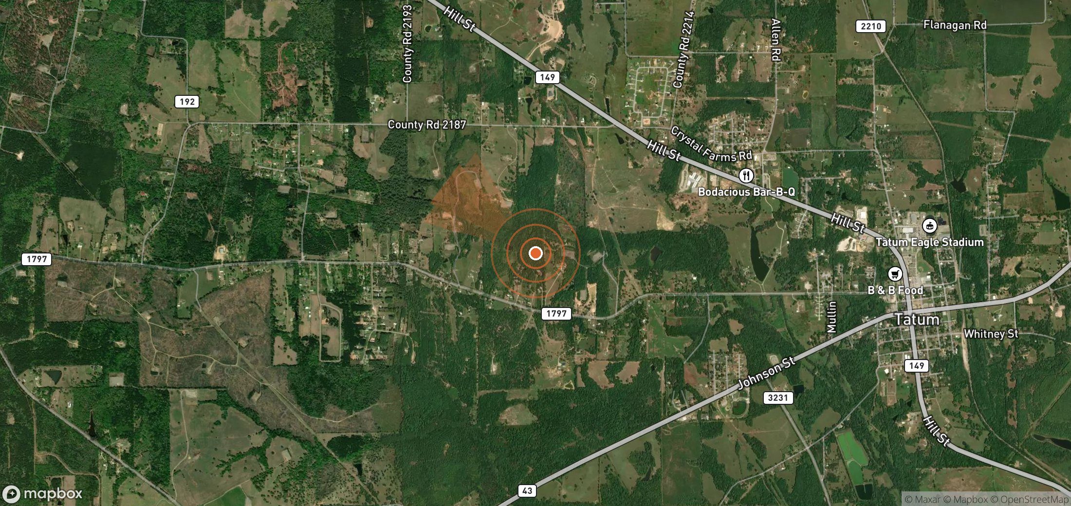 Satellite map of methane plume locations in United States