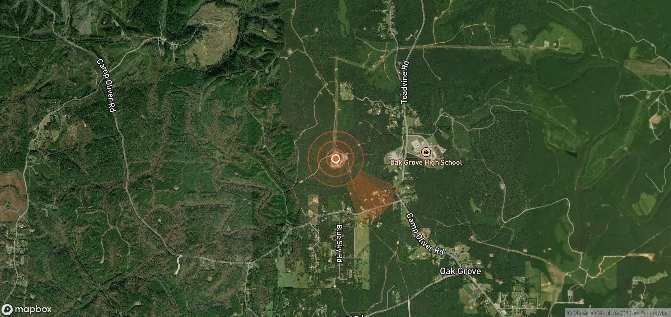 Mapa satelital de plumas de metano en Estados Unidos