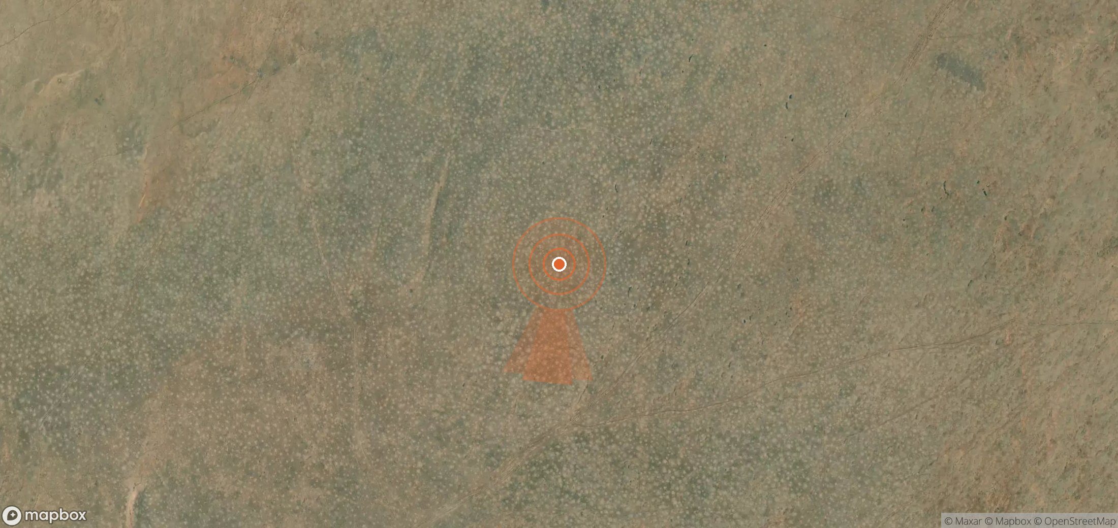Satellite map of methane plume locations in Turkmenistan