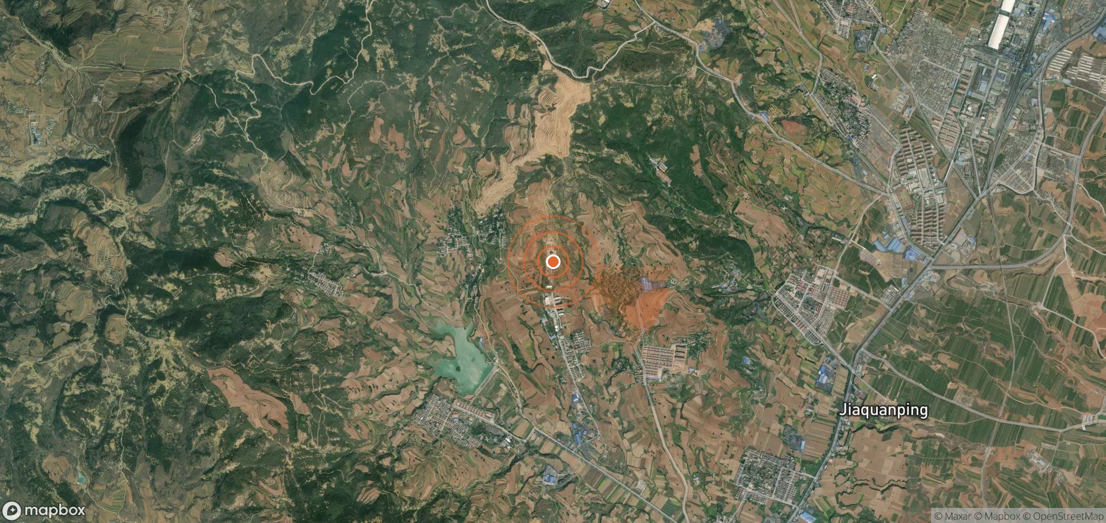 Satellite map of methane plume locations in China