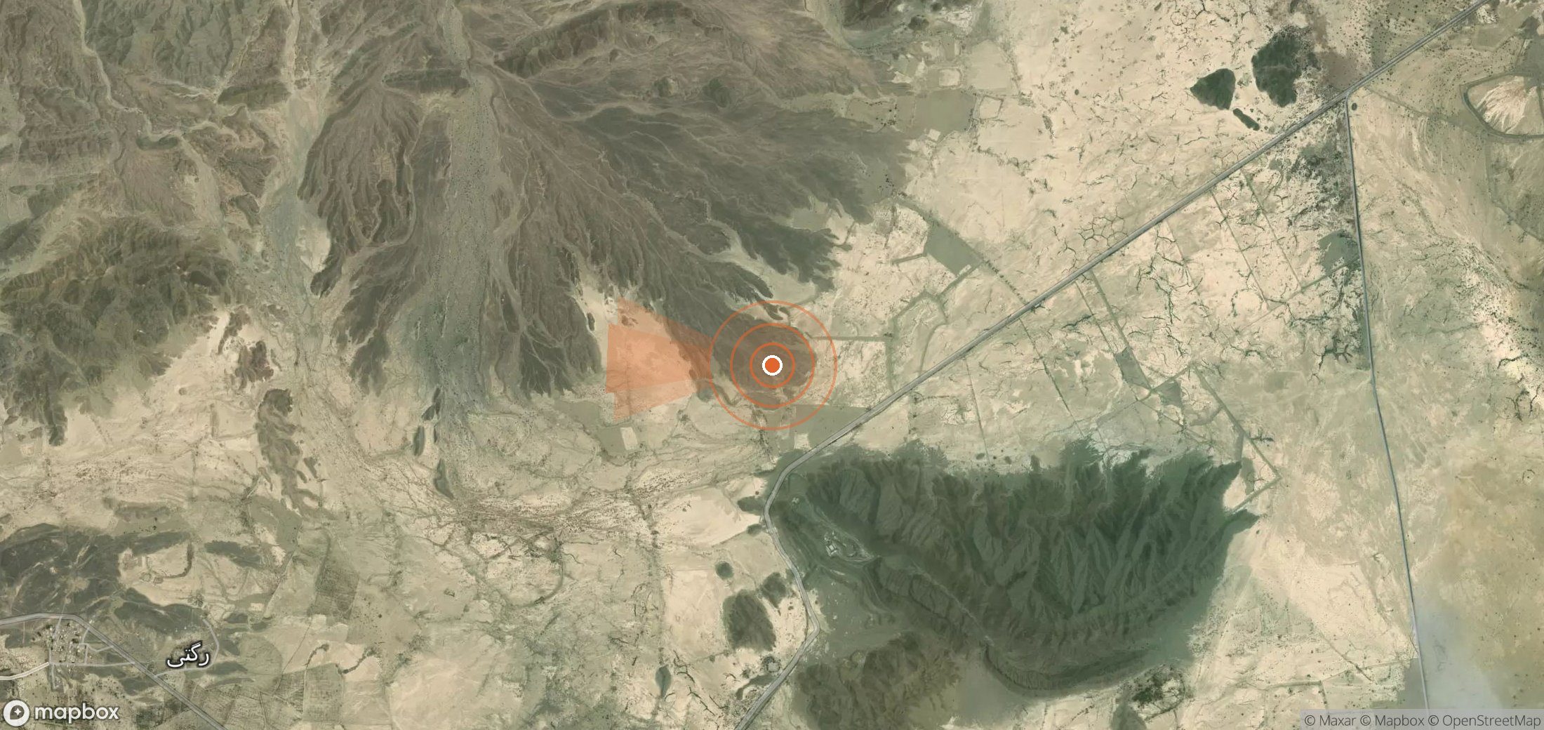 Satellite map of methane plume locations in Iran