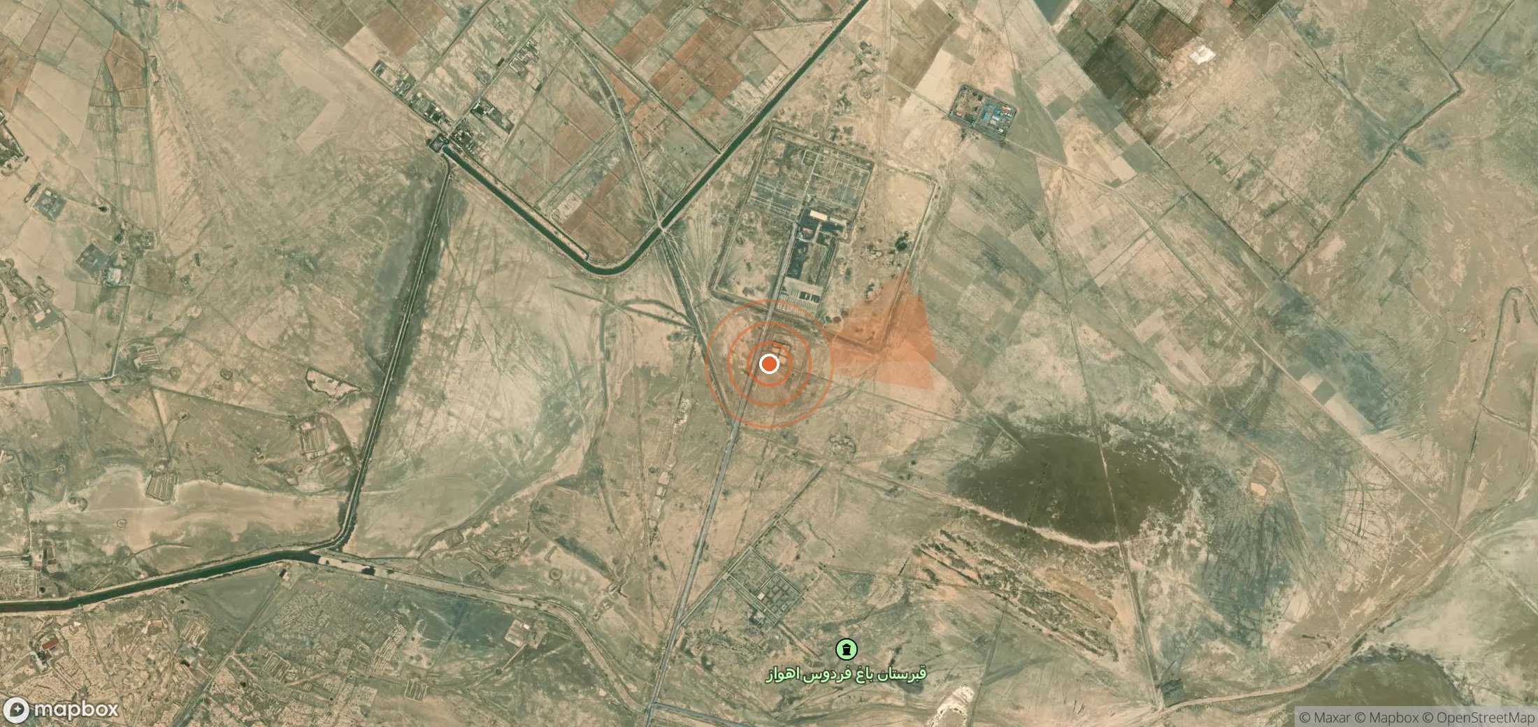 Satellite map of methane plume locations in Iran