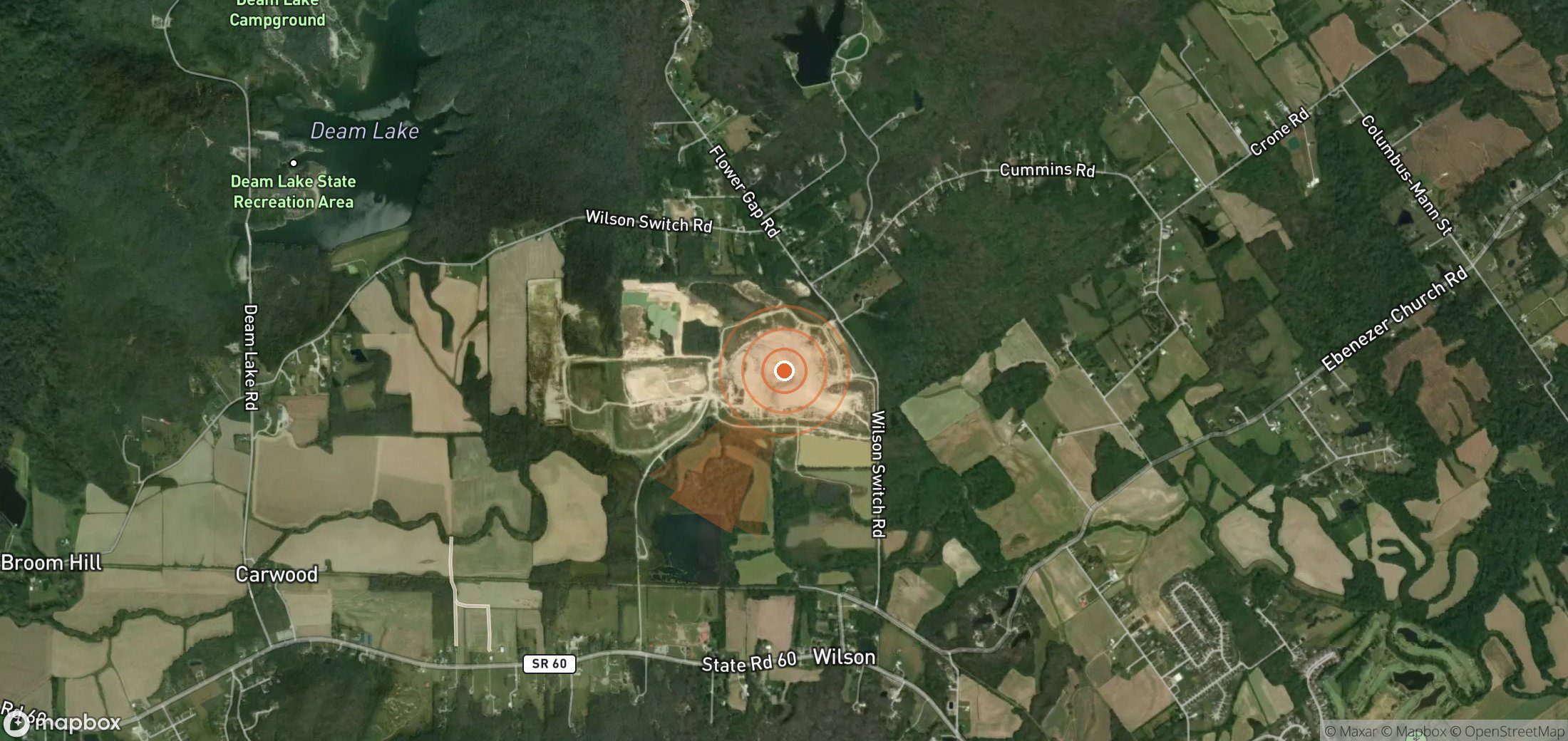 Satellite map of methane plume locations in United States