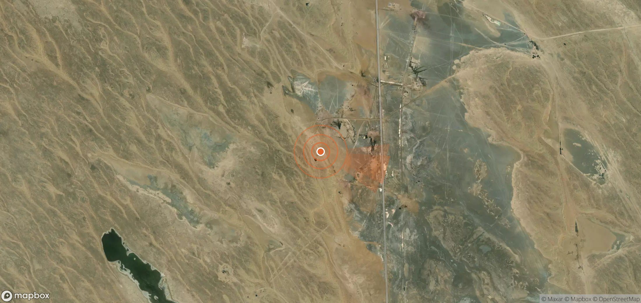Satellite map of methane plume locations in Turkmenistan