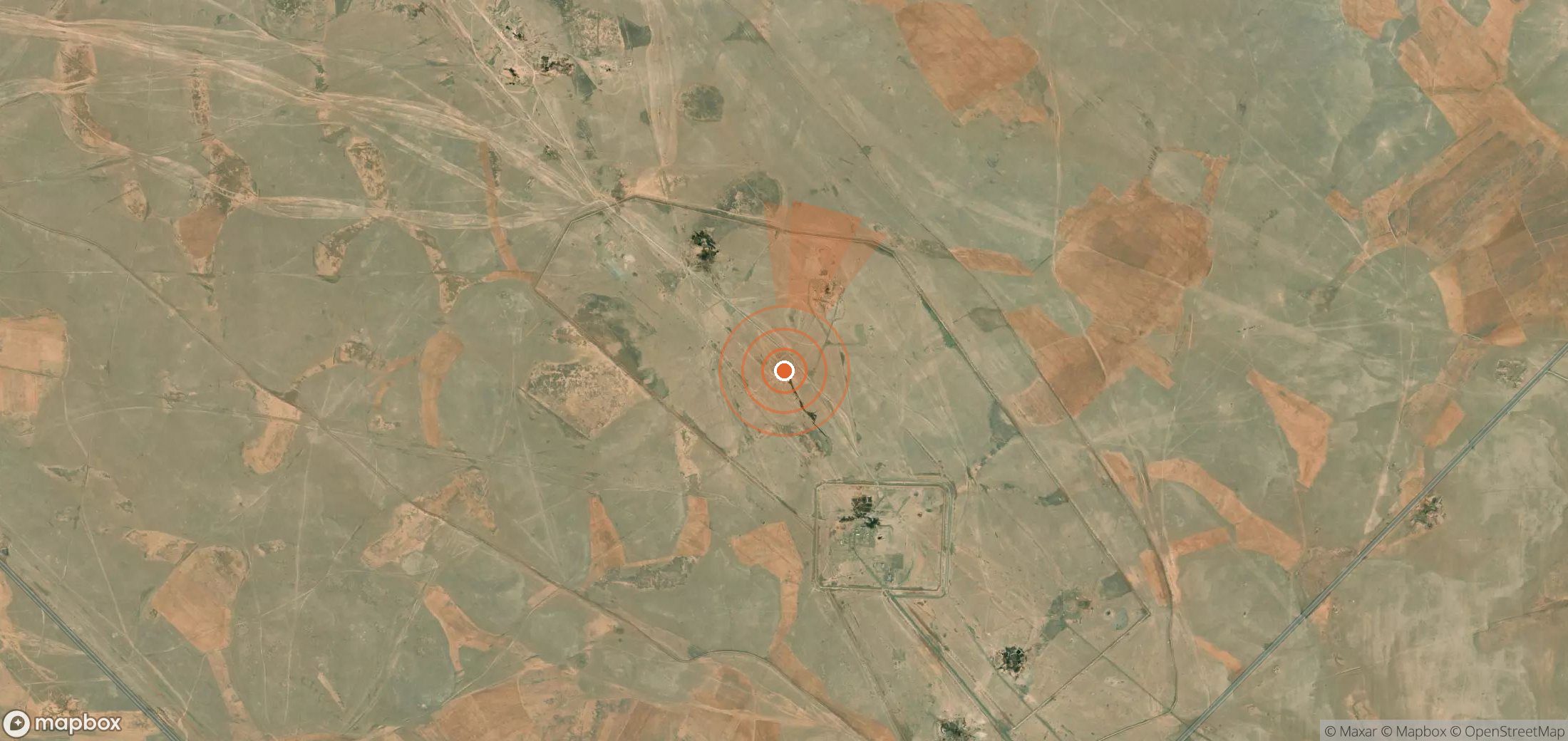 Mapa satelital de plumas de metano en Siria