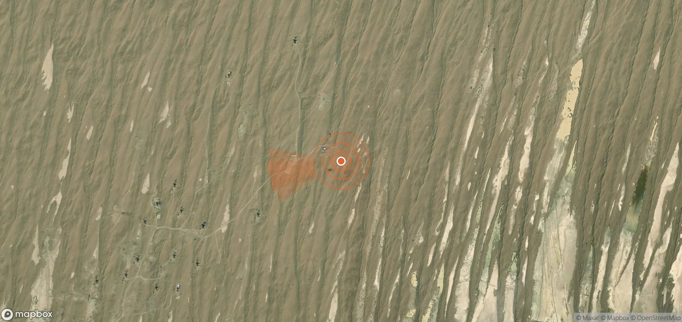 Mapa satelital de plumas de metano en Turkmenistán