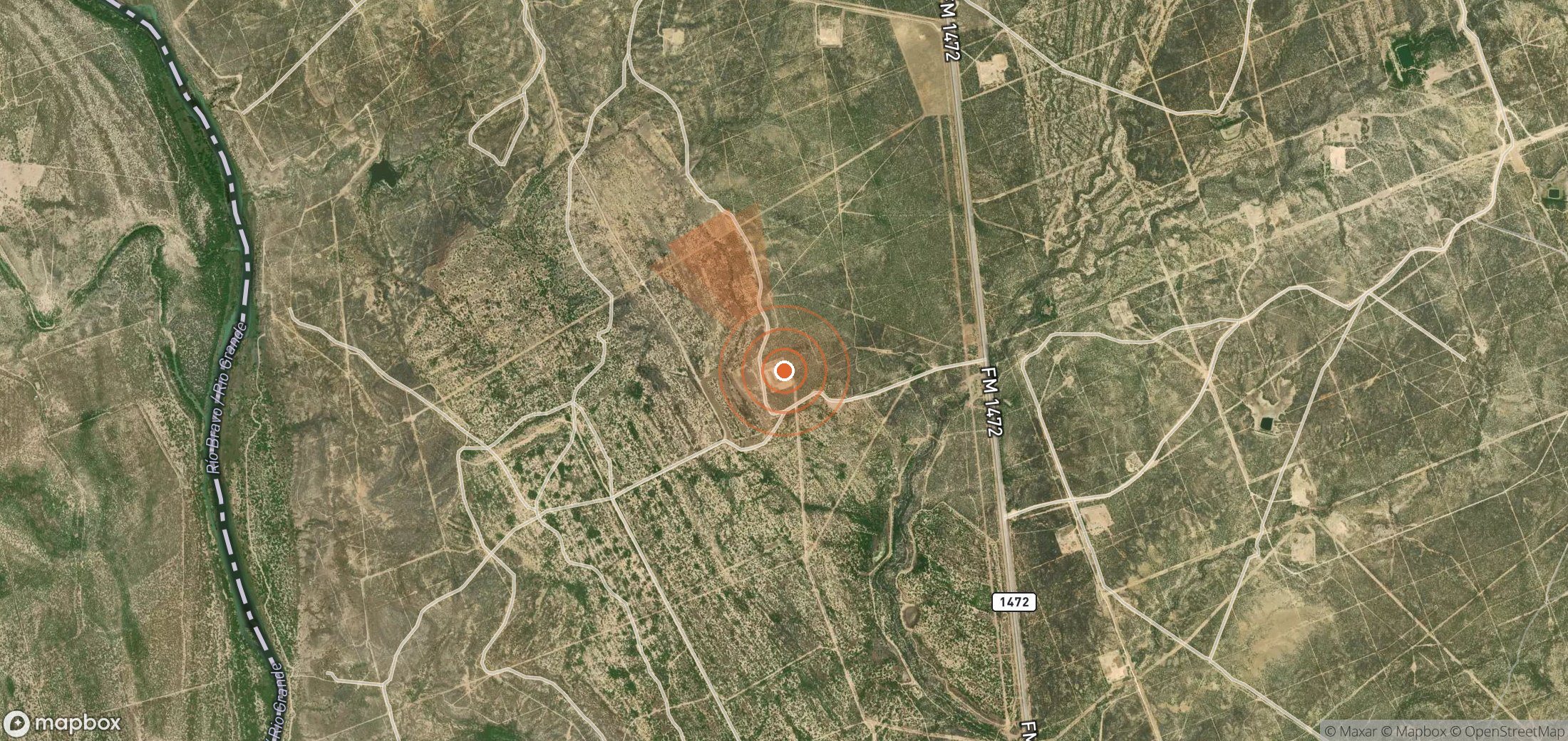 Mapa satelital de plumas de metano en Estados Unidos