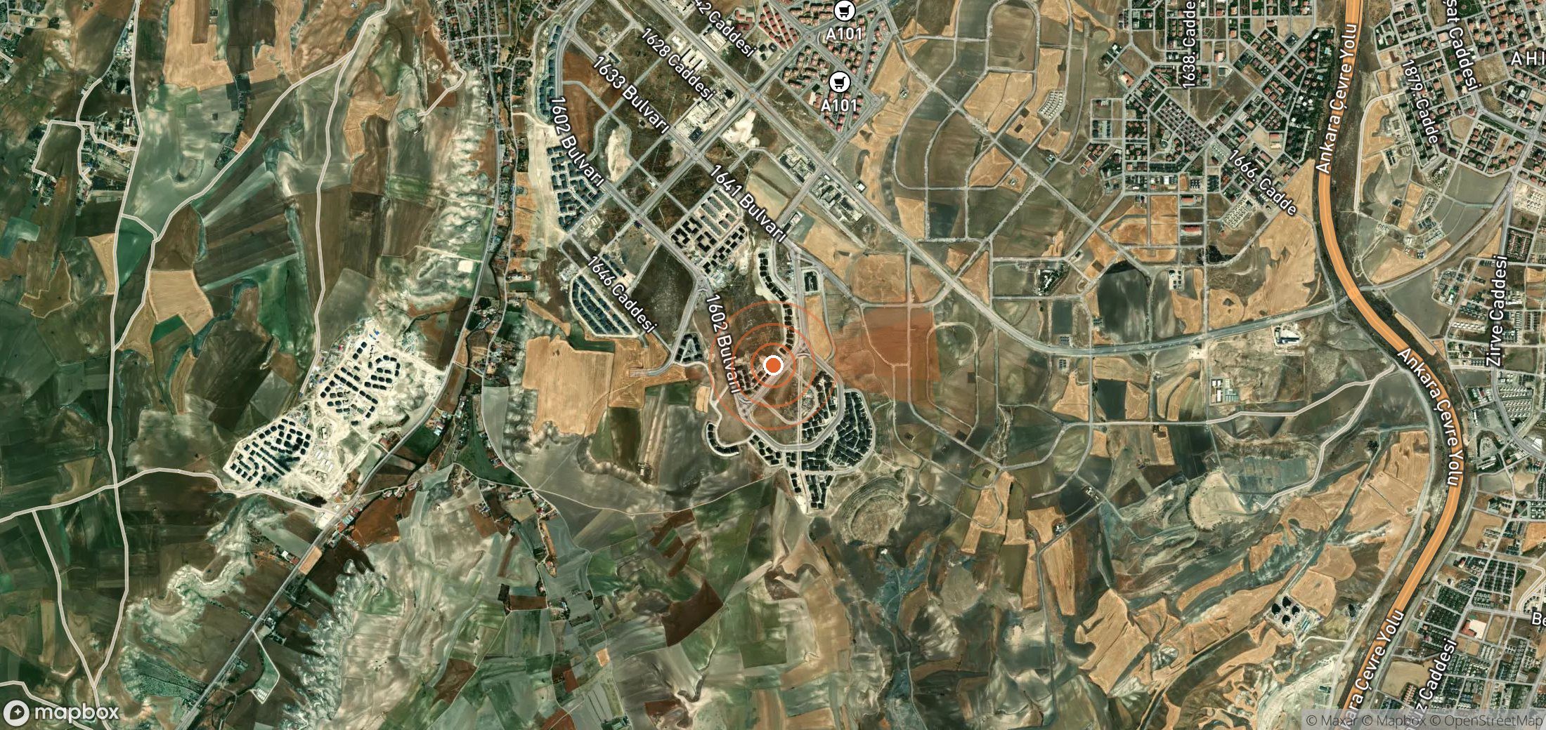 Satellite map of methane plume locations in Türkiye