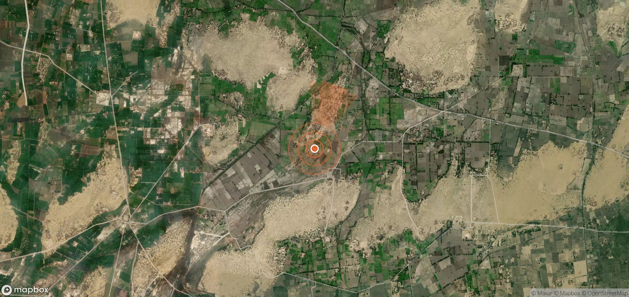 Satellite map of methane plume locations in Pakistan