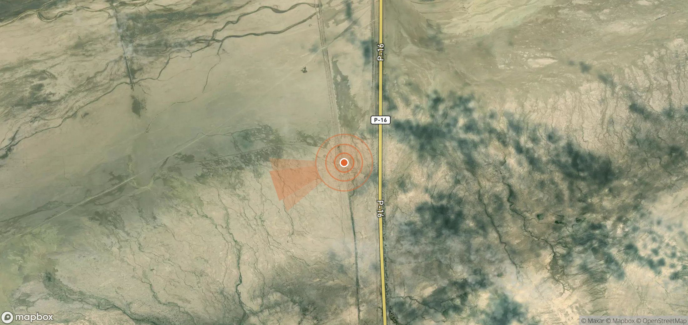 Satellite map of methane plume locations in Turkmenistan