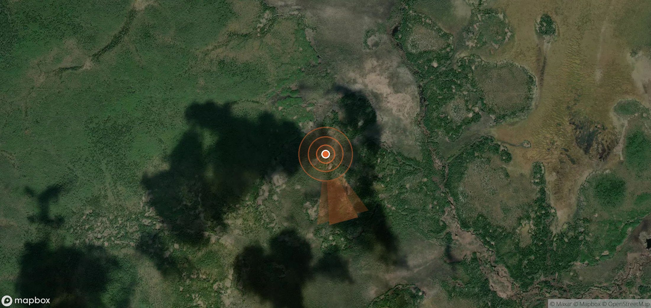 Satellite map of methane plume locations in Russia