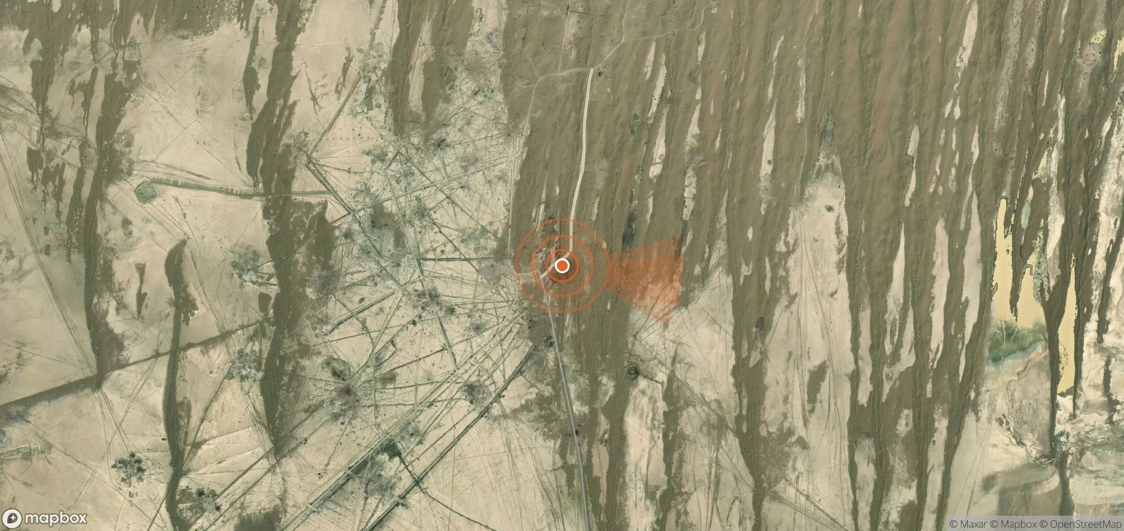 Satellite map of methane plume locations in Turkmenistan