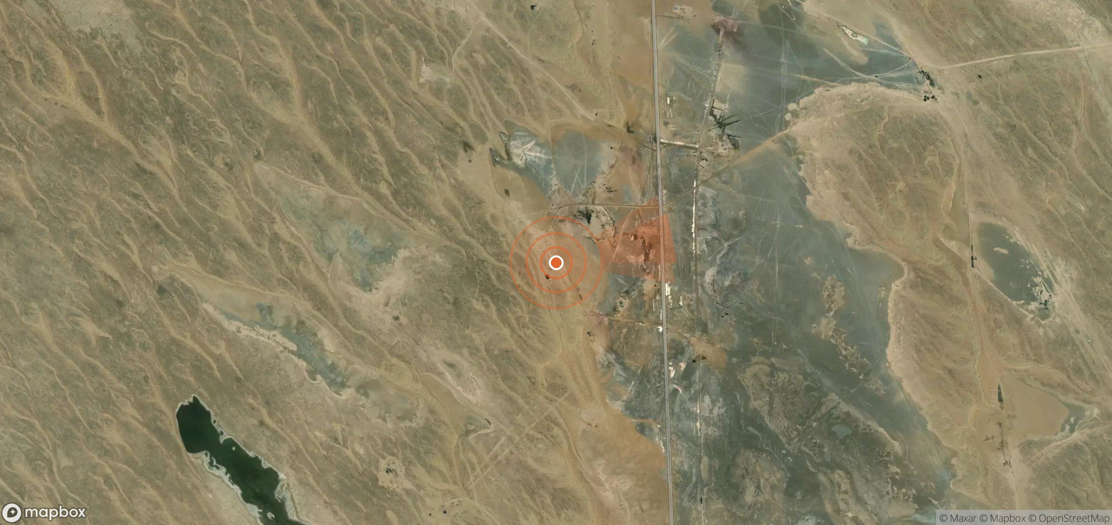 Mapa satelital de plumas de metano en Turkmenistán