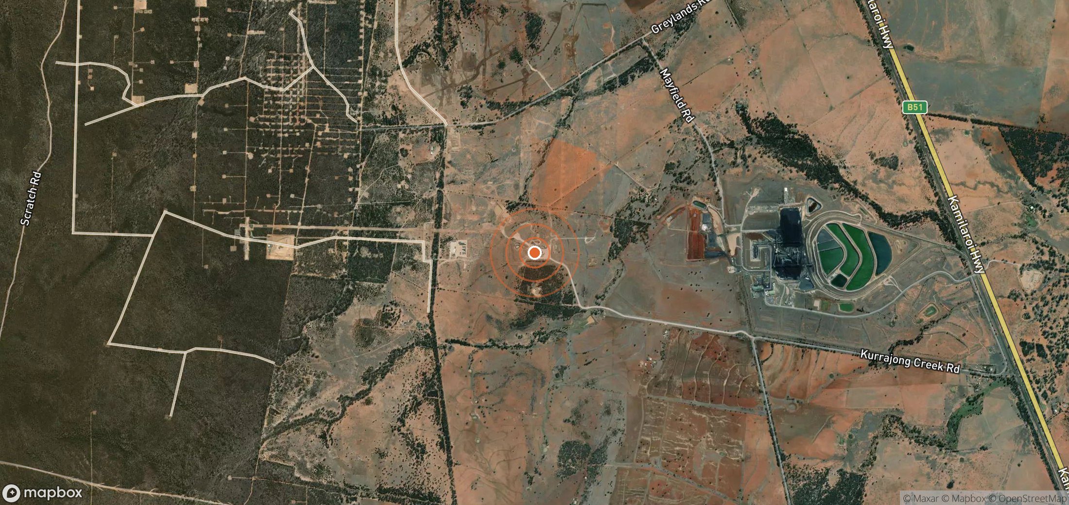 Mapa satelital de plumas de metano en Australia