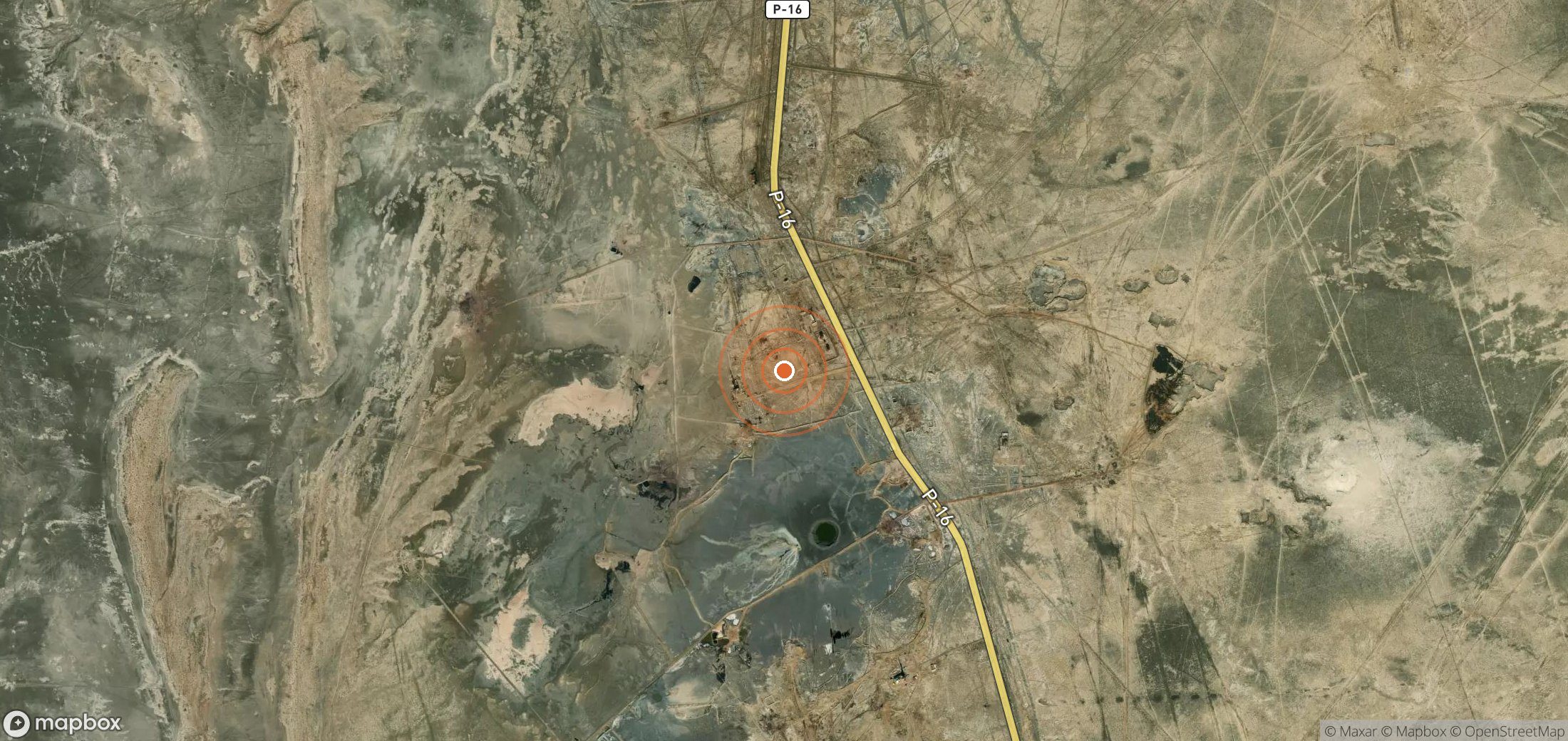 Satellite map of methane plume locations in Turkmenistan