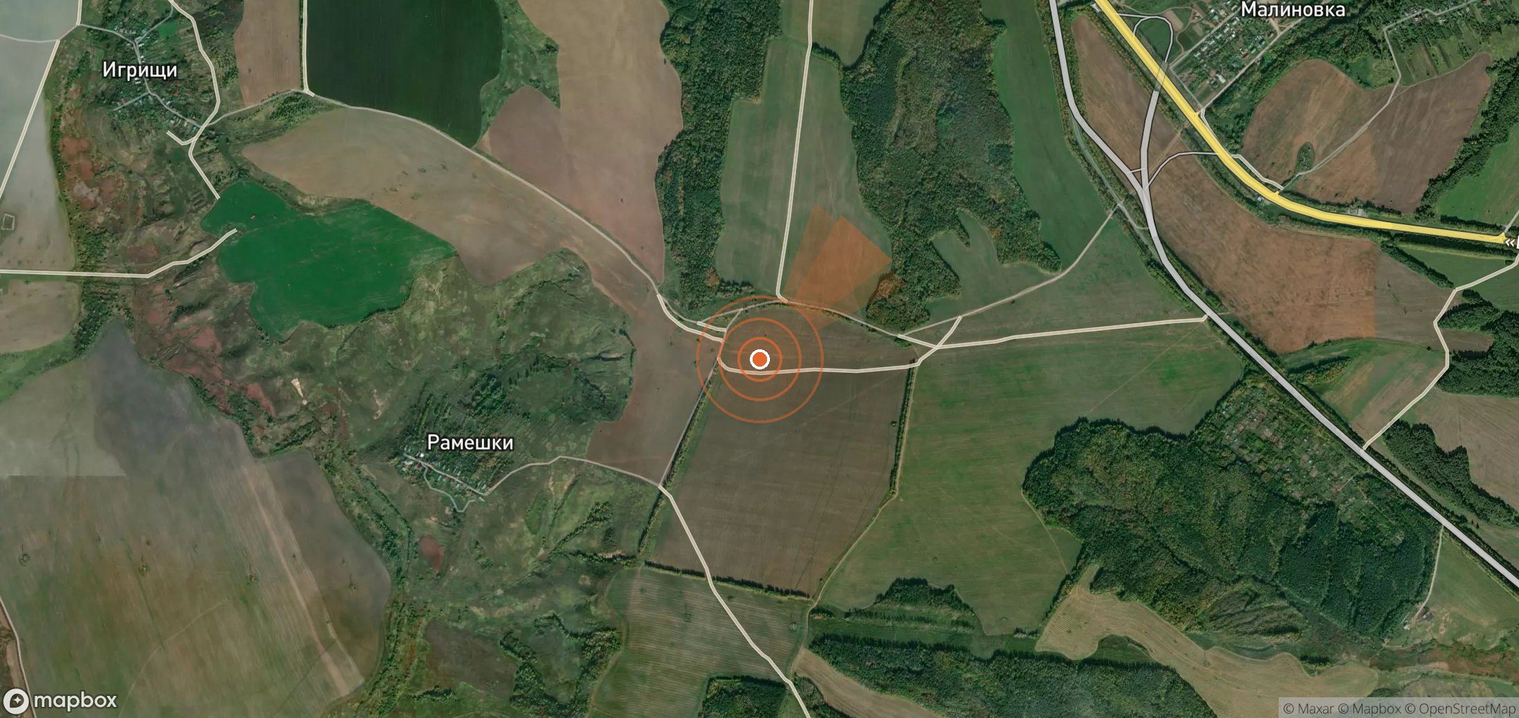 Satellite map of methane plume locations in Russia