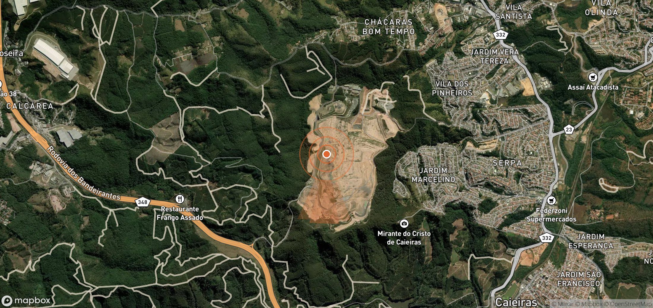 Satellite map of methane plume locations in Brazil