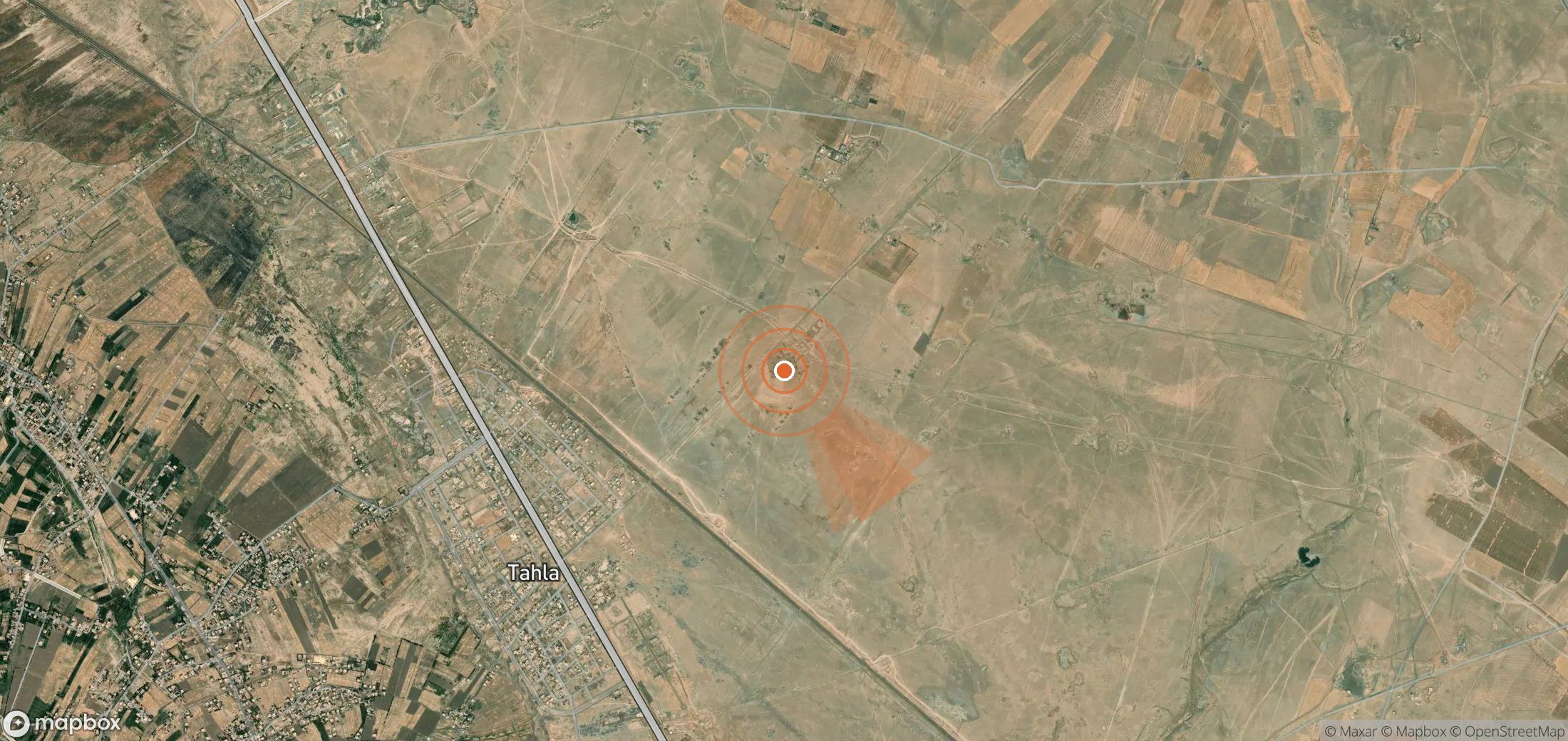 Mapa satelital de plumas de metano en Siria