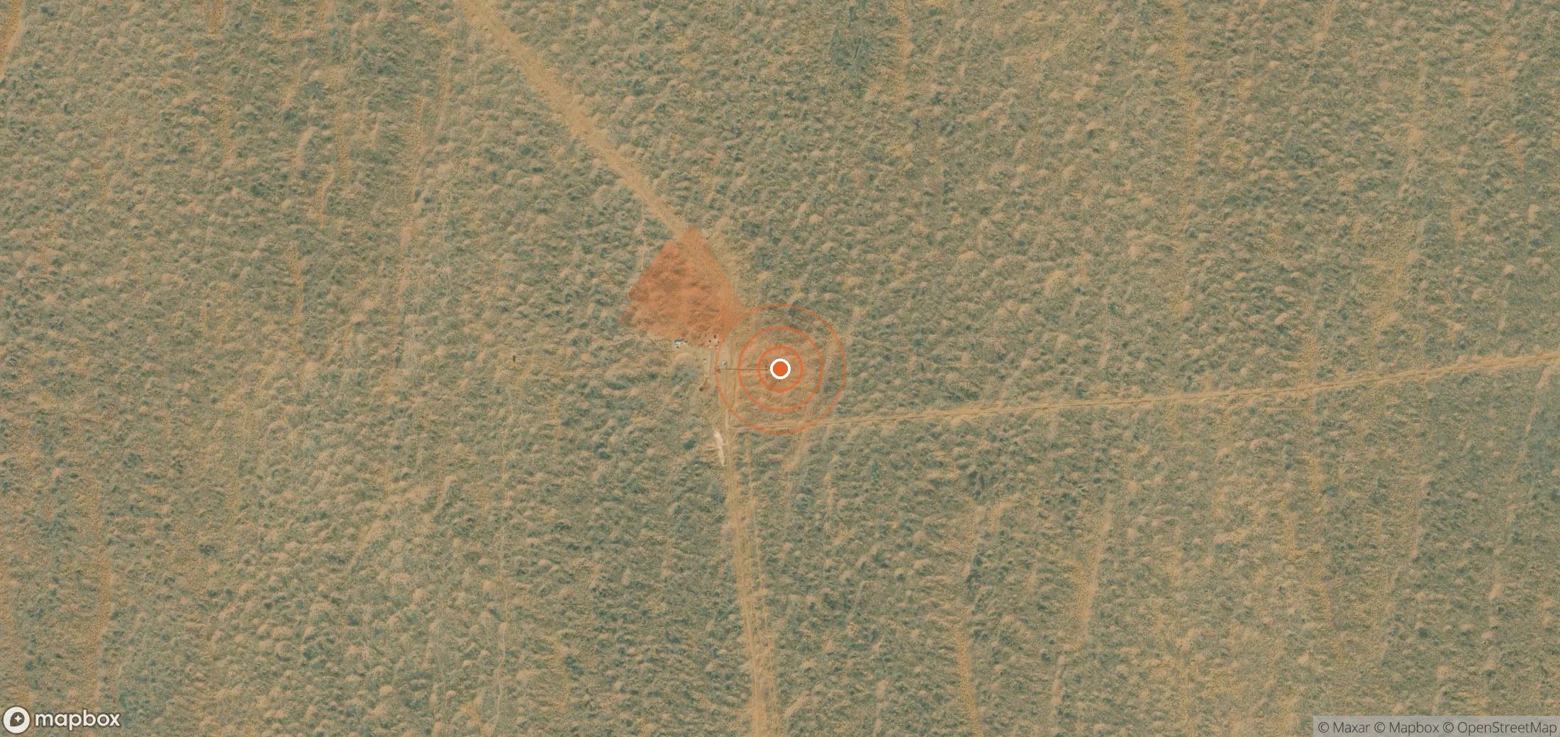 Mapa satelital de plumas de metano en Turkmenistán