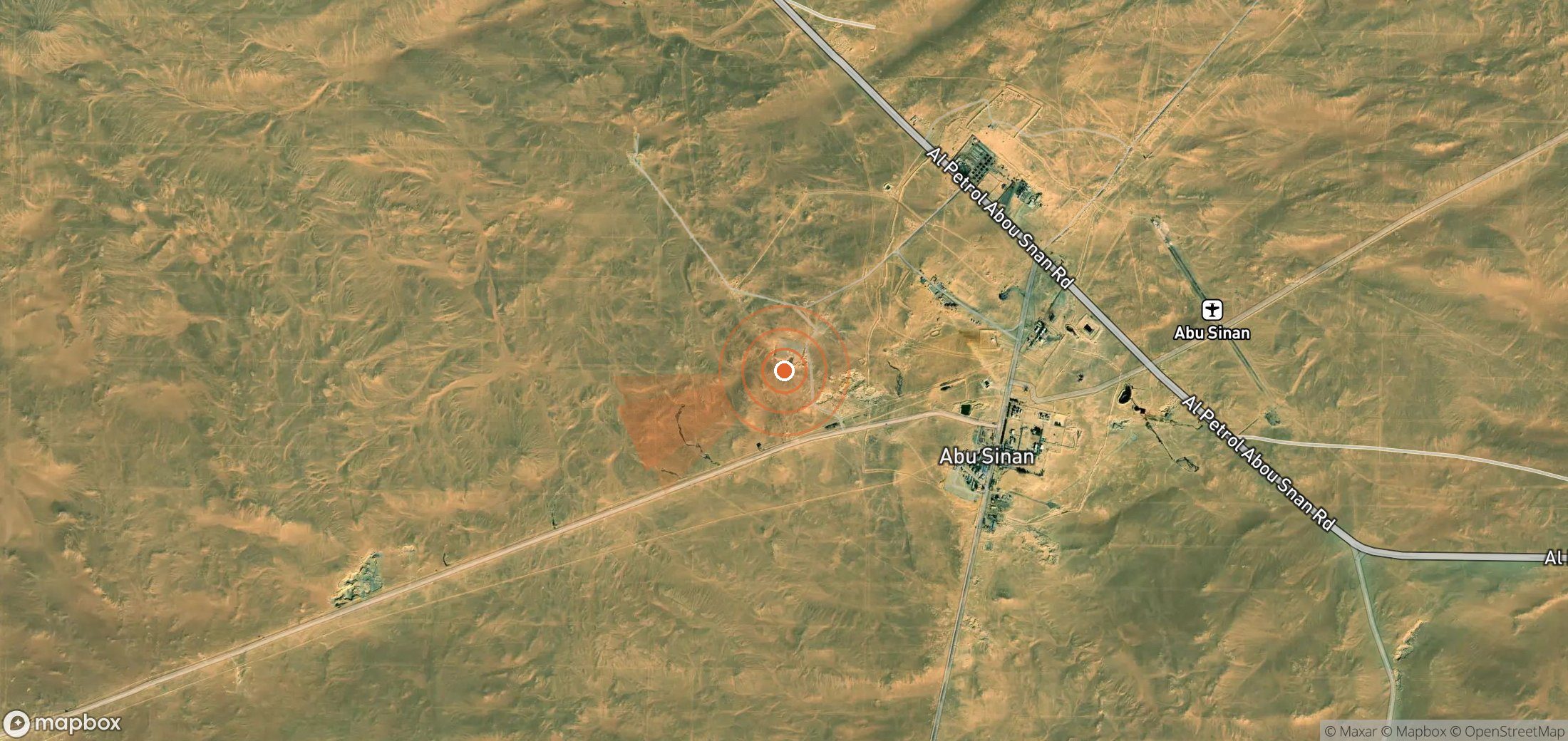 Satellite map of methane plume locations in Egypt
