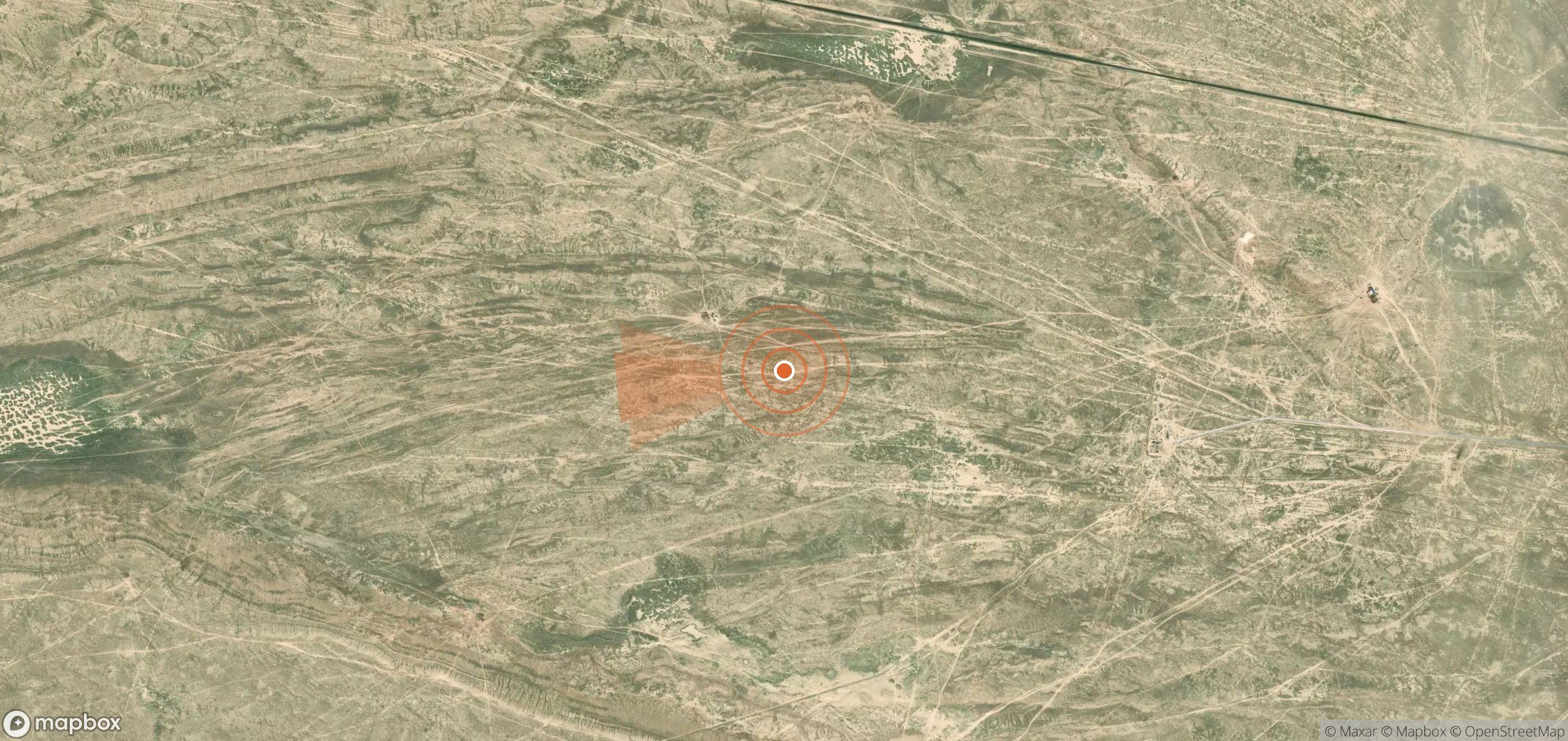 Satellite map of methane plume locations in Kazakhstan