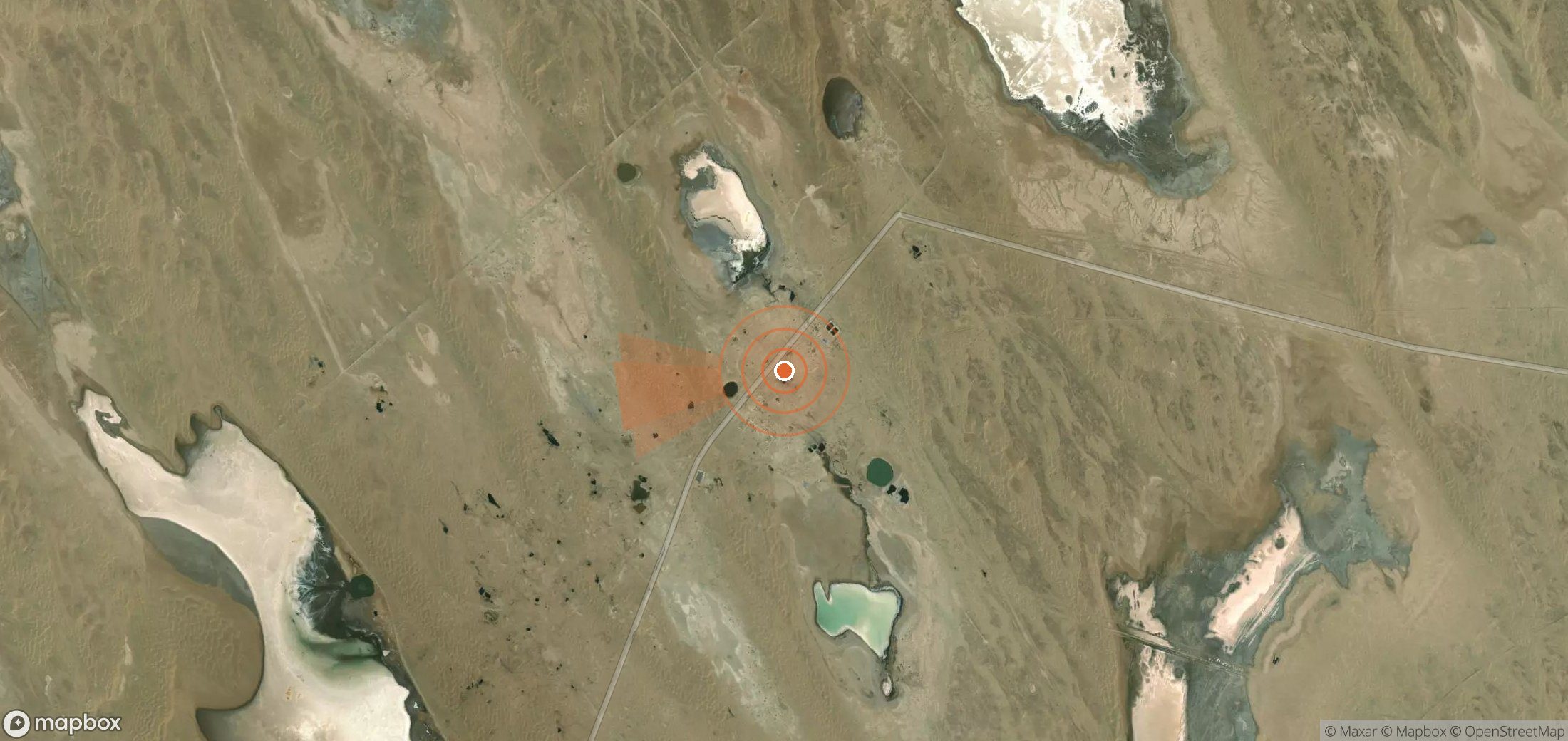 Mapa satelital de plumas de metano en Turkmenistán