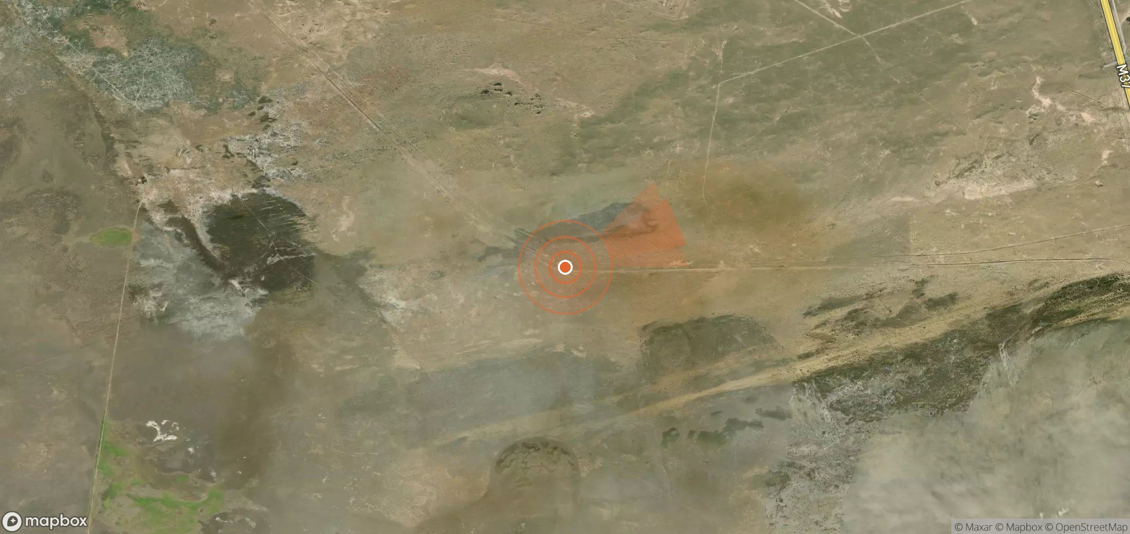 Satellite map of methane plume locations in Turkmenistan
