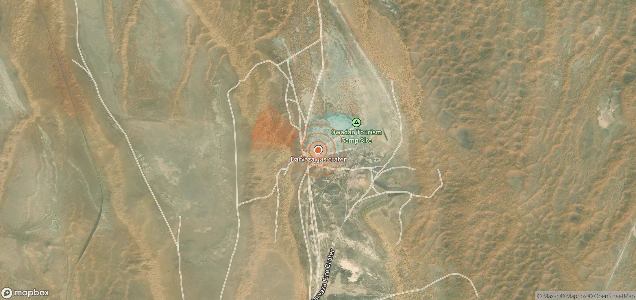 Mapa satelital de plumas de metano en Turkmenistán
