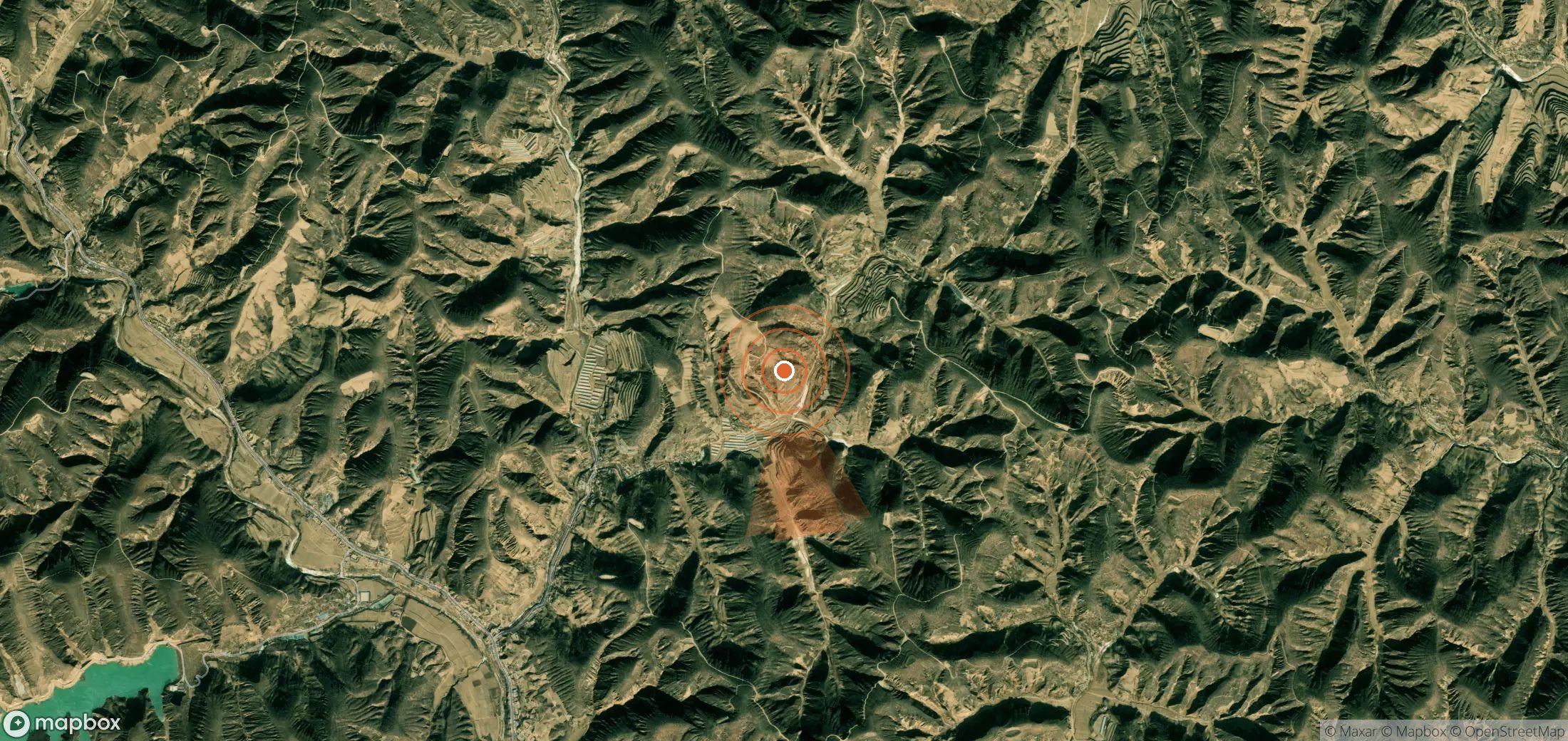 Satellite map of methane plume locations in China