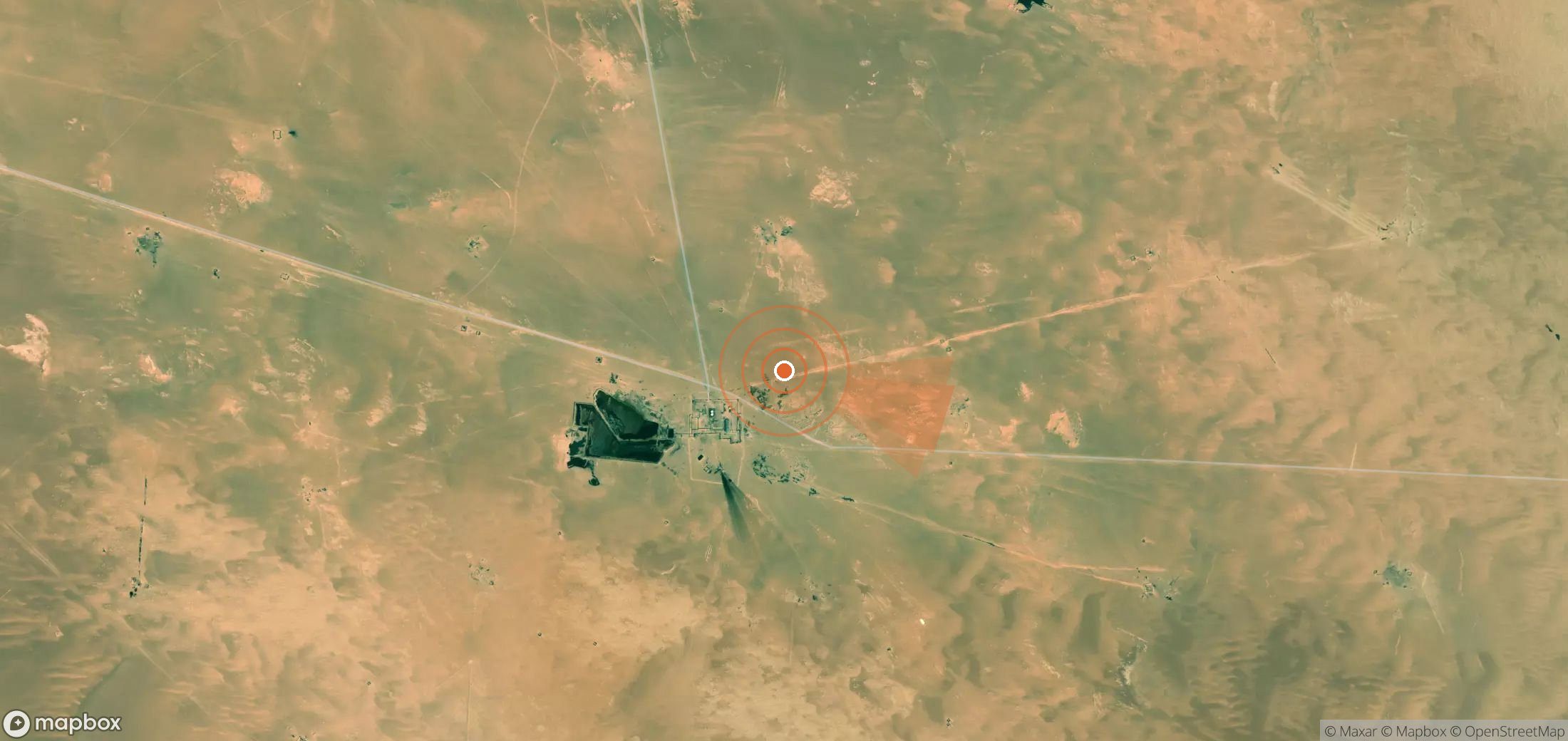Satellite map of methane plume locations in Libya