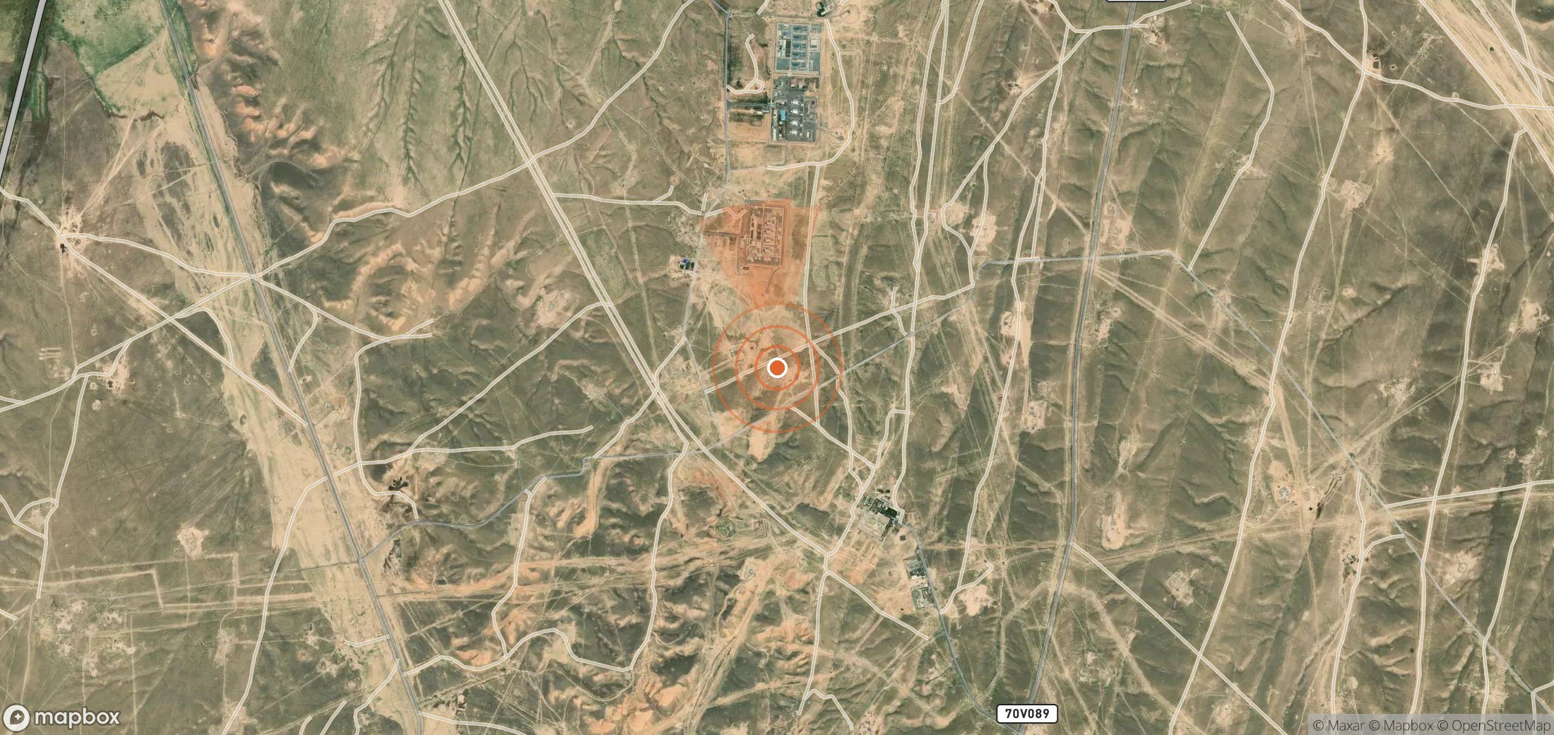 Mapa satelital de plumas de metano en Uzbekistán