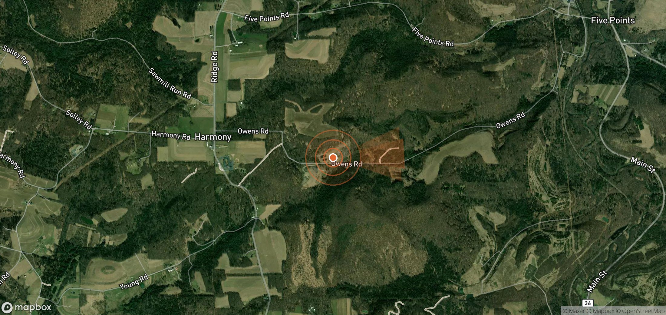 Satellite map of methane plume locations in United States