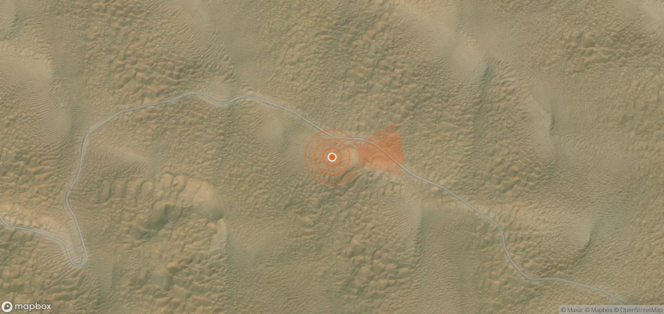 Satellite map of methane plume locations in China
