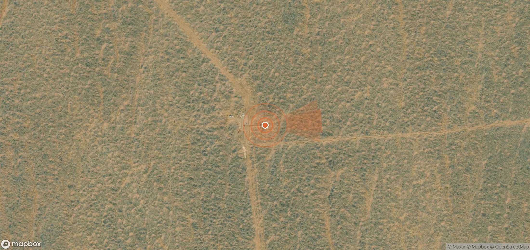 Satellite map of methane plume locations in Turkmenistan