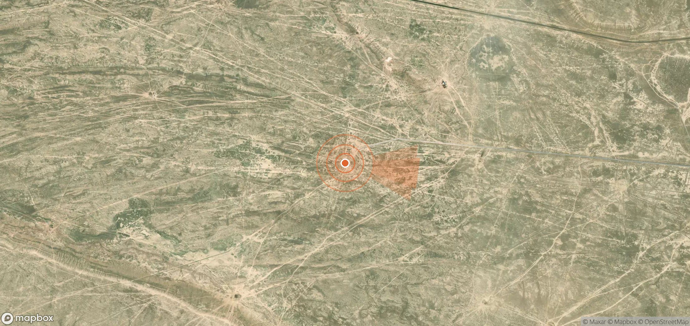 Satellite map of methane plume locations in Kazakhstan