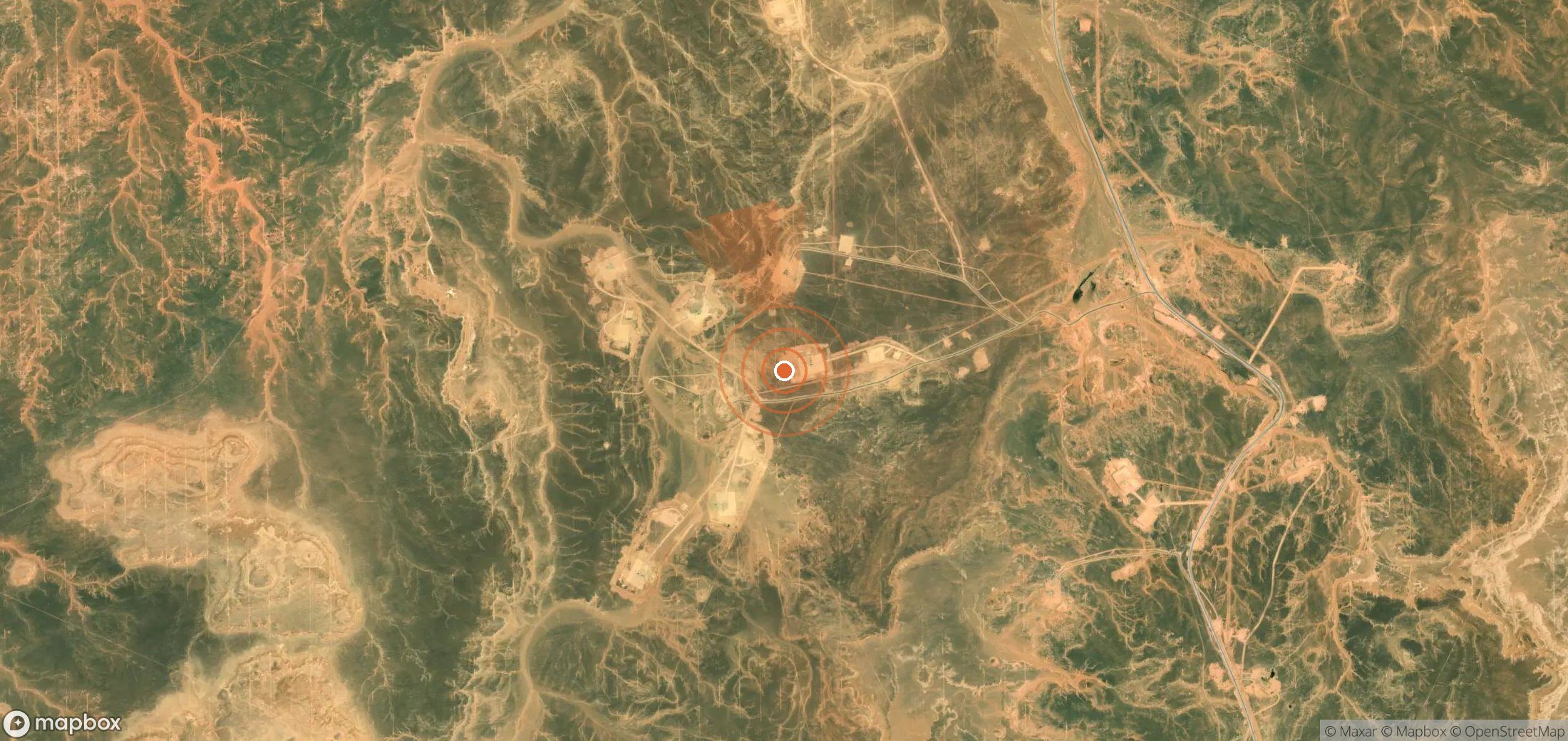 Mapa satelital de plumas de metano en Argelia
