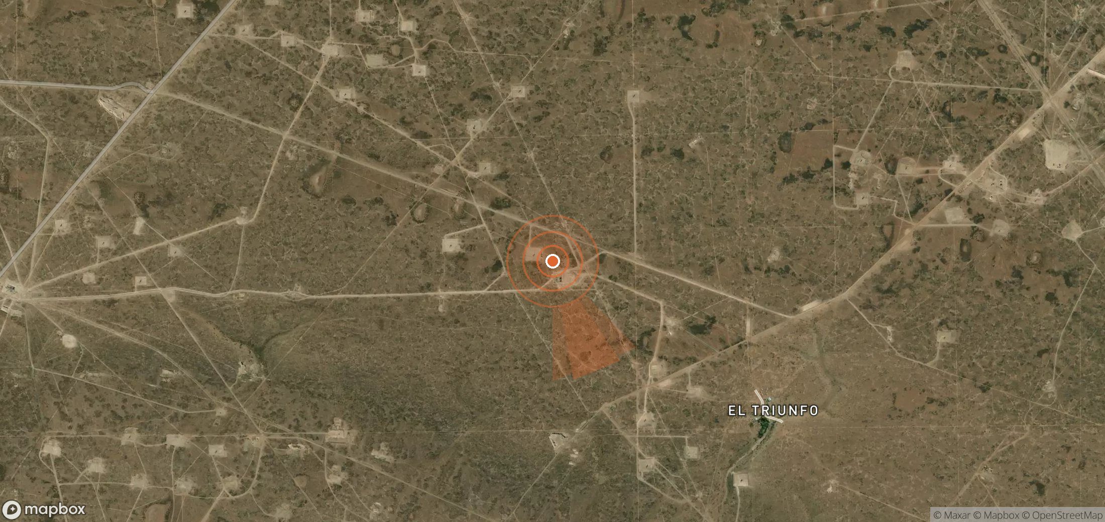 Satellite map of methane plume locations in Argentina