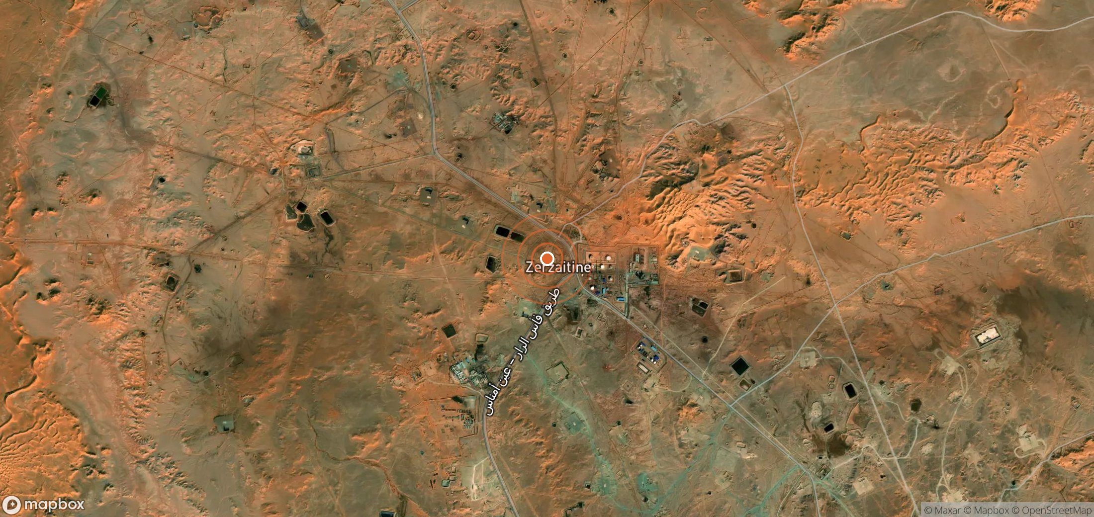 Satellite map of methane plume locations in Algeria