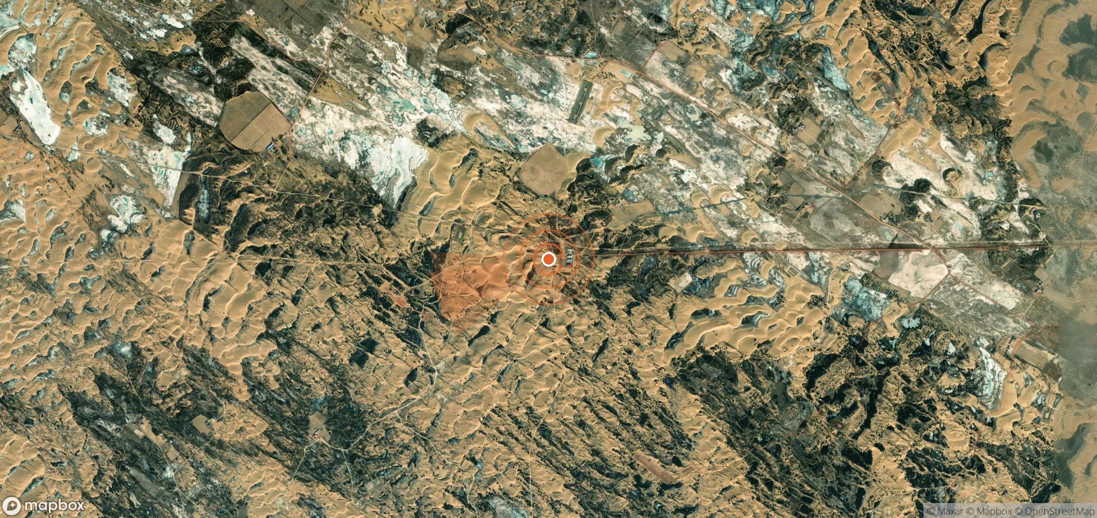 Satellite map of methane plume locations in China