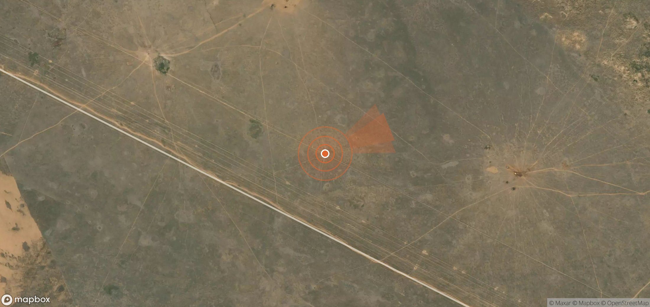Mapa satelital de plumas de metano en Kazajistán