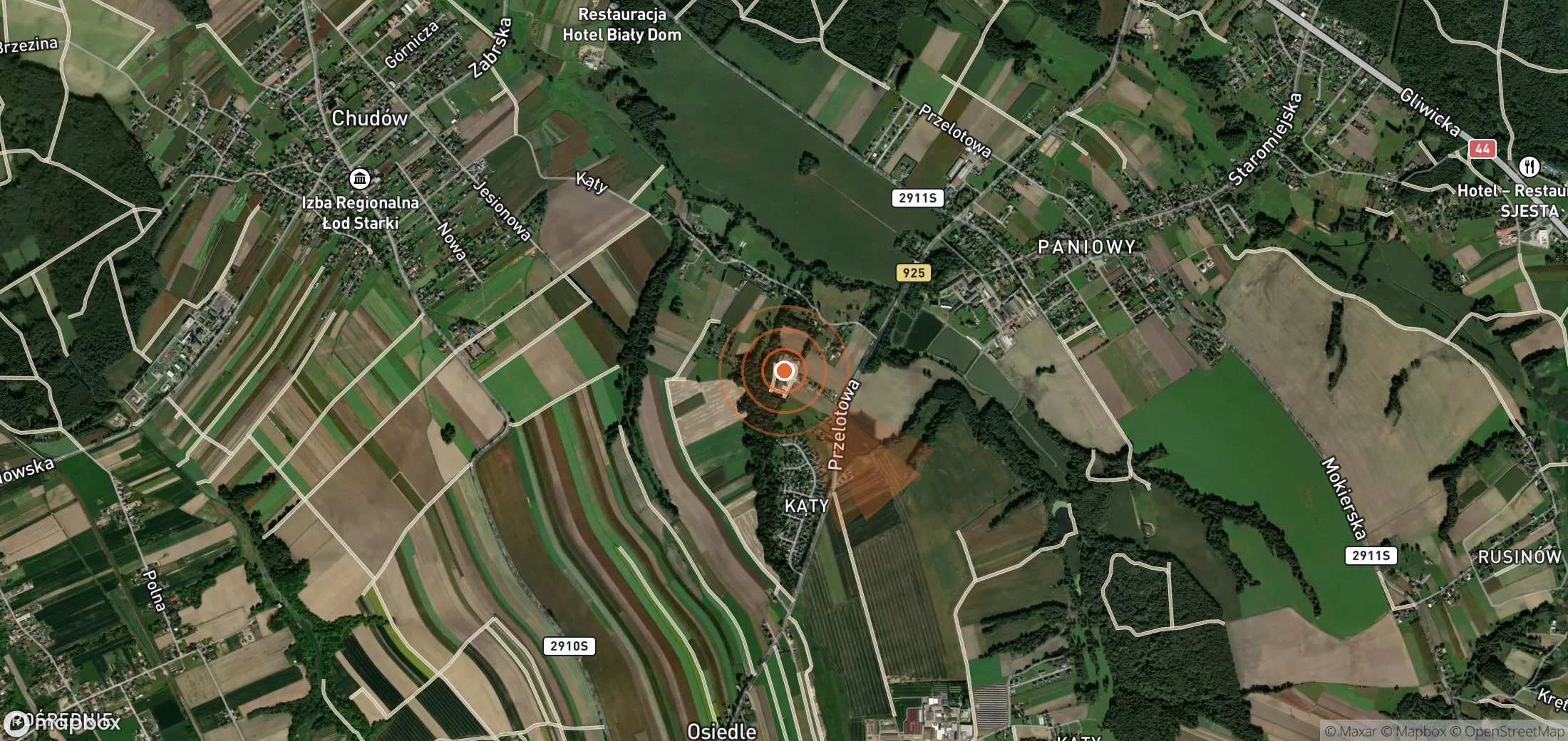 Satellite map of methane plume locations in Poland