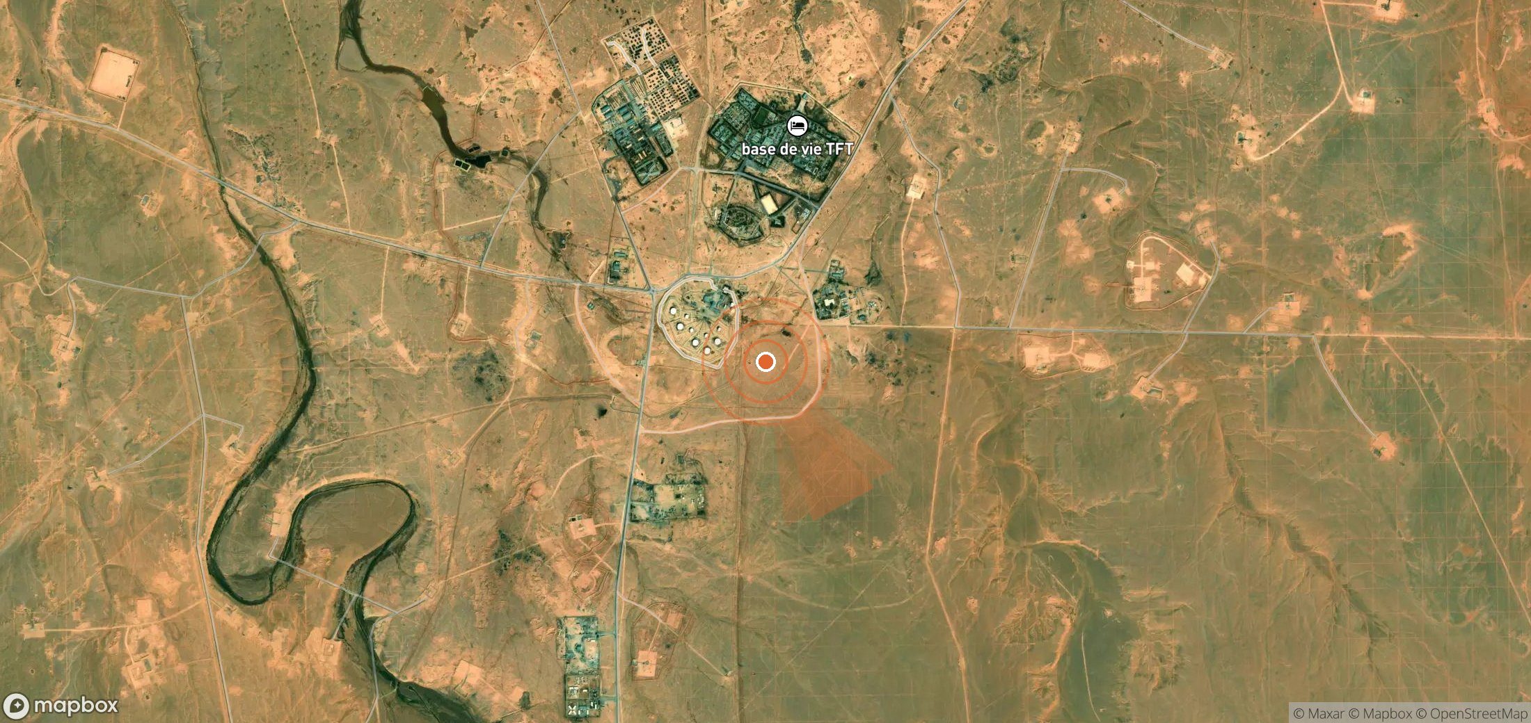 Satellite map of methane plume locations in Algeria