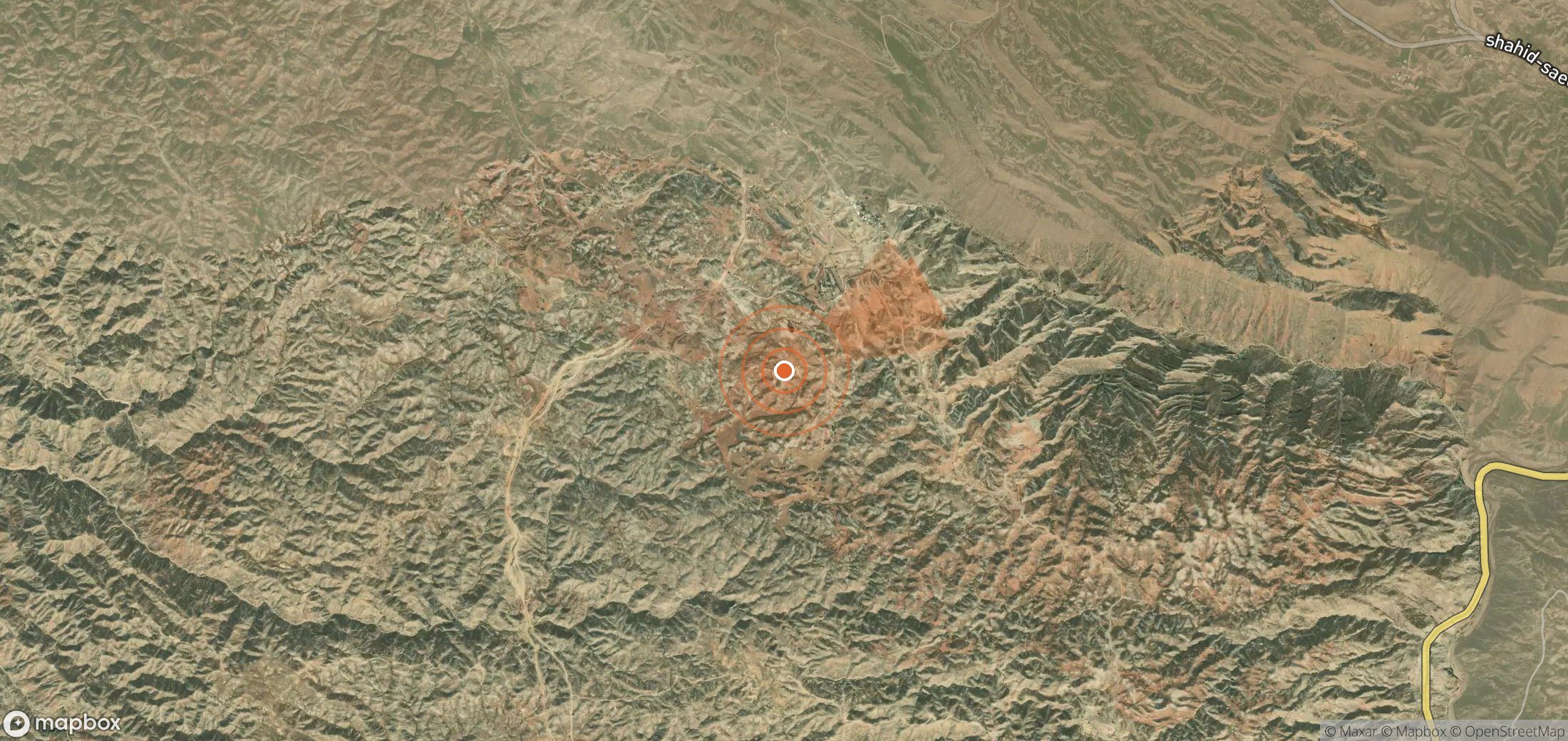 Mapa satelital de plumas de metano en Irán