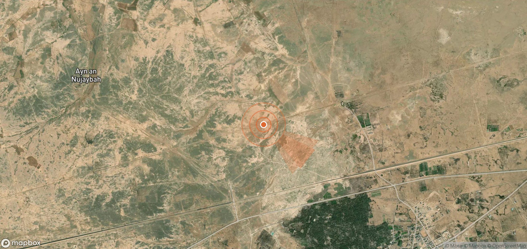 Satellite map of methane plume locations in Iraq