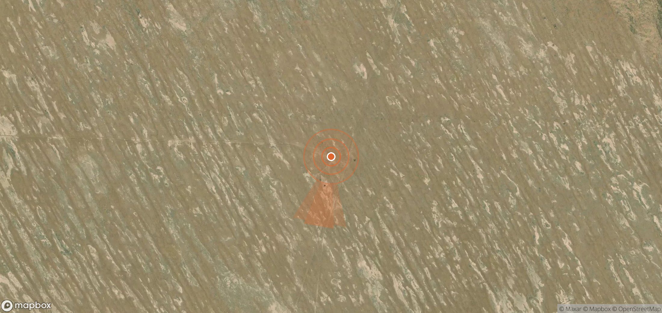 Mapa satelital de plumas de metano en Turkmenistán