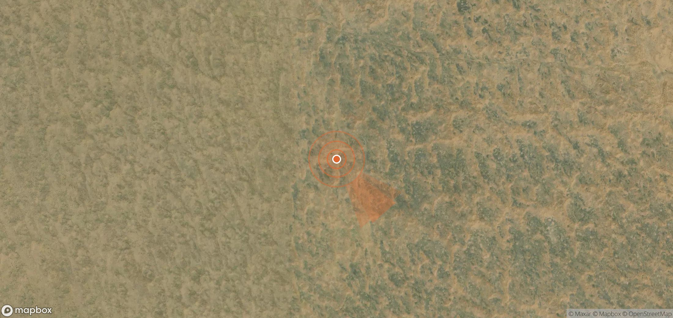 Mapa satelital de plumas de metano en Turkmenistán
