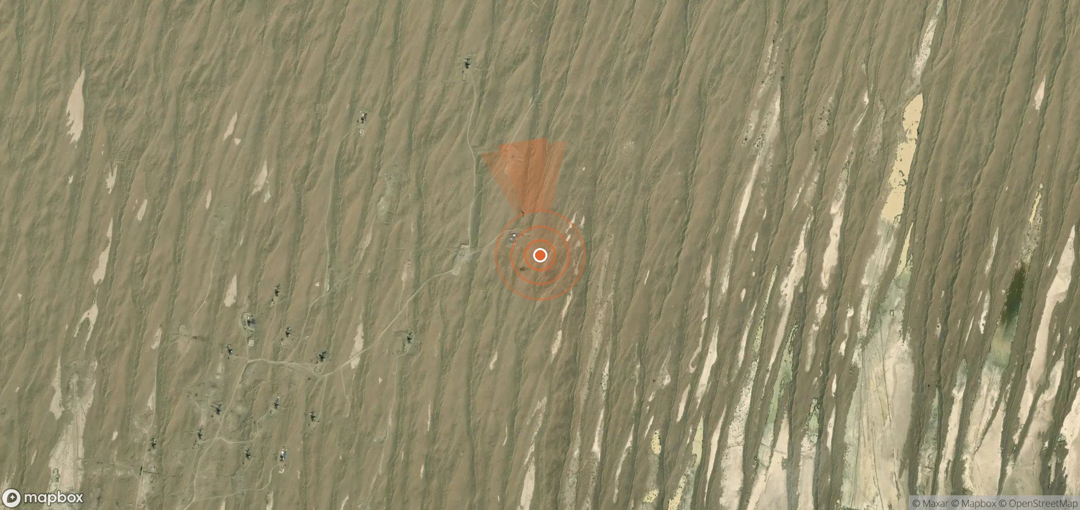 Mapa satelital de plumas de metano en Turkmenistán
